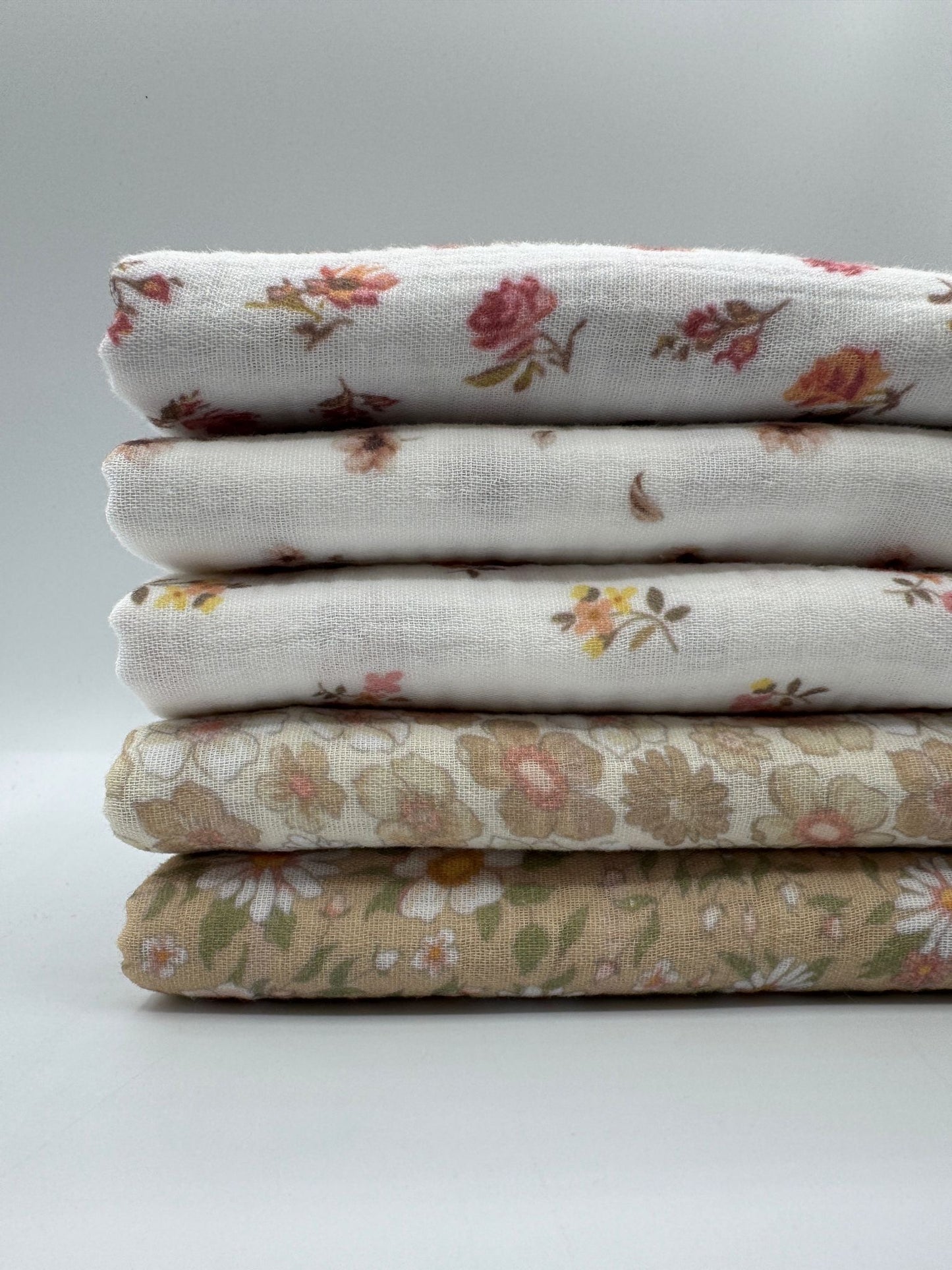 2 Katlı Müslin Kumaş - Desenli