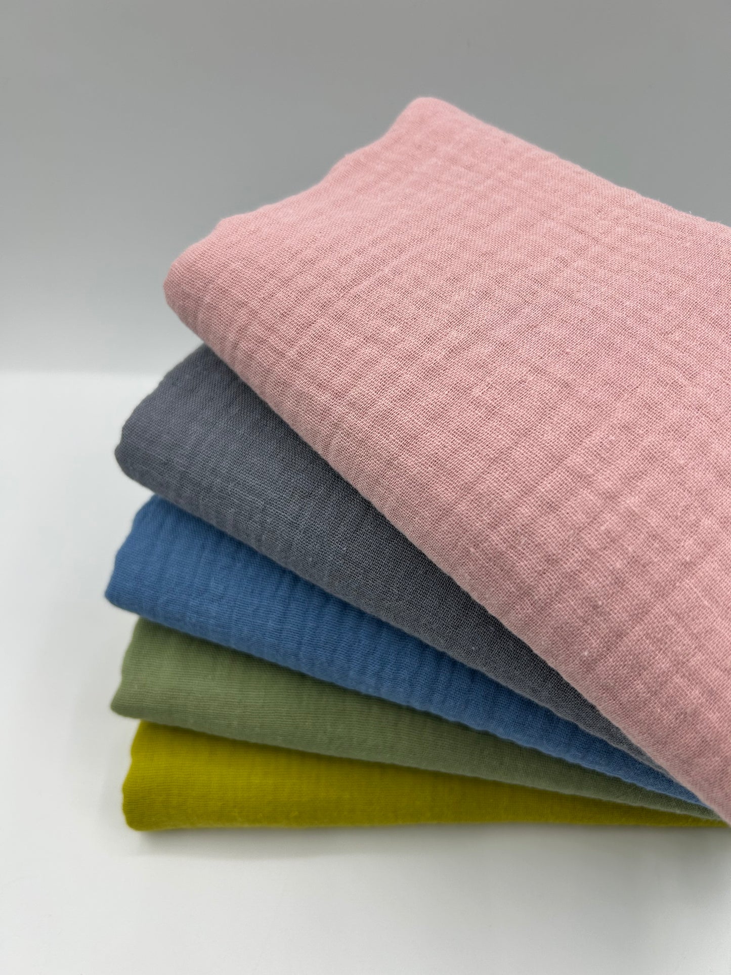 2 Katlı Müslin Kumaş - Yağ Yeşili