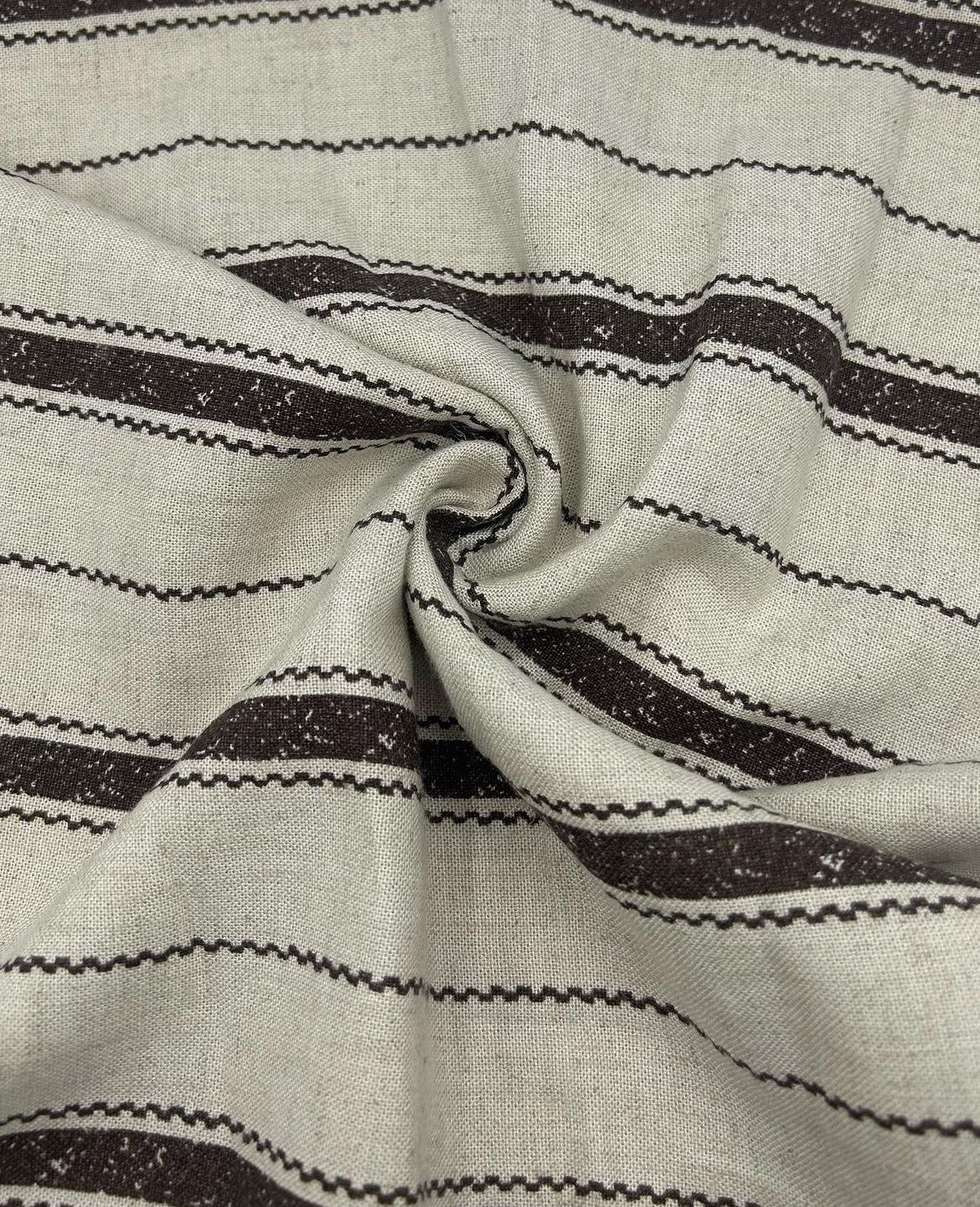 Viskon Keten Kumaş - Çizgili