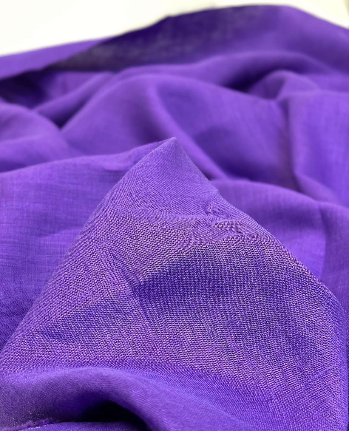 %100 Keten Kumaş – Mor