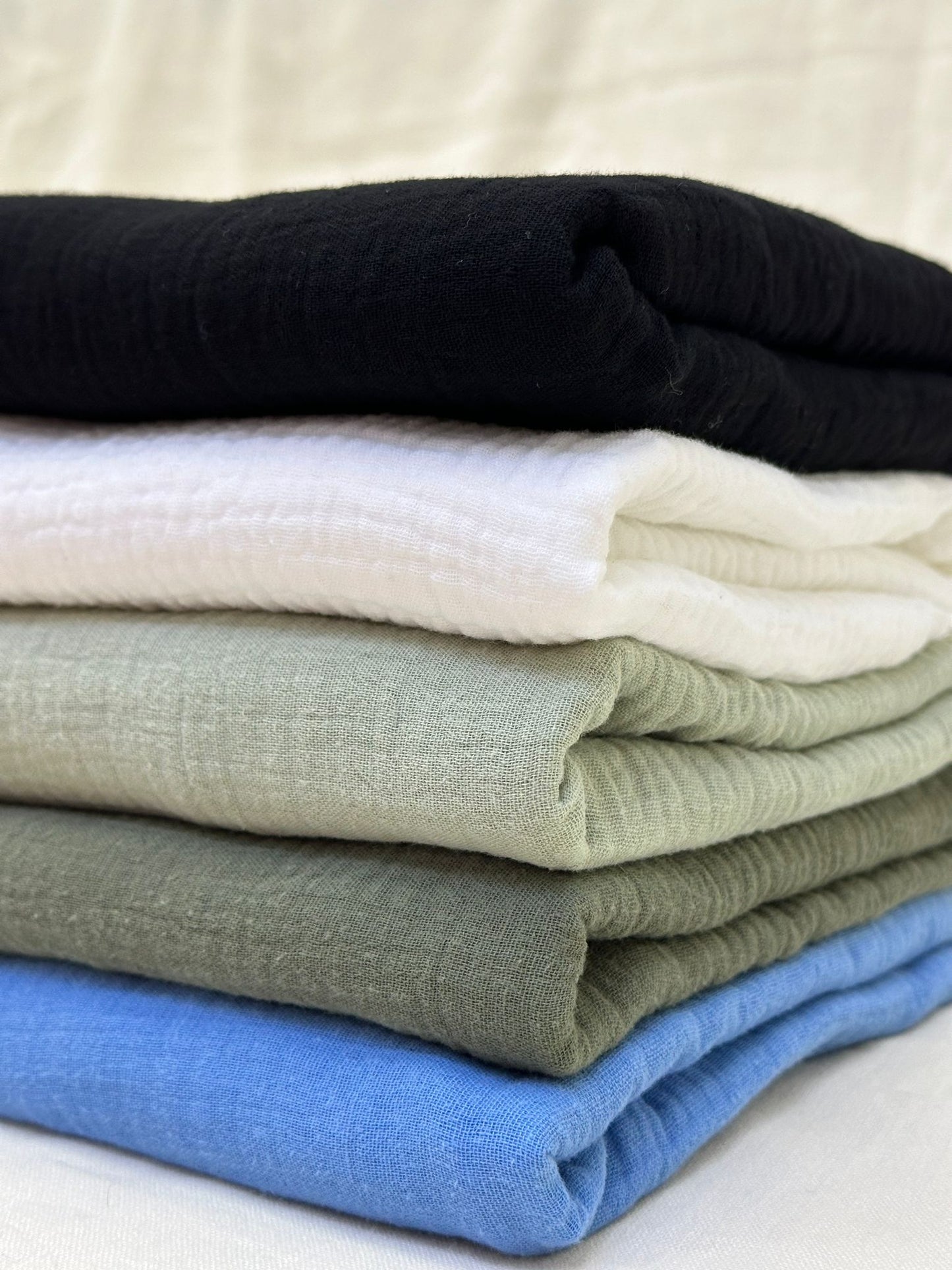 2 Katlı Müslin Kumaş - Ekru