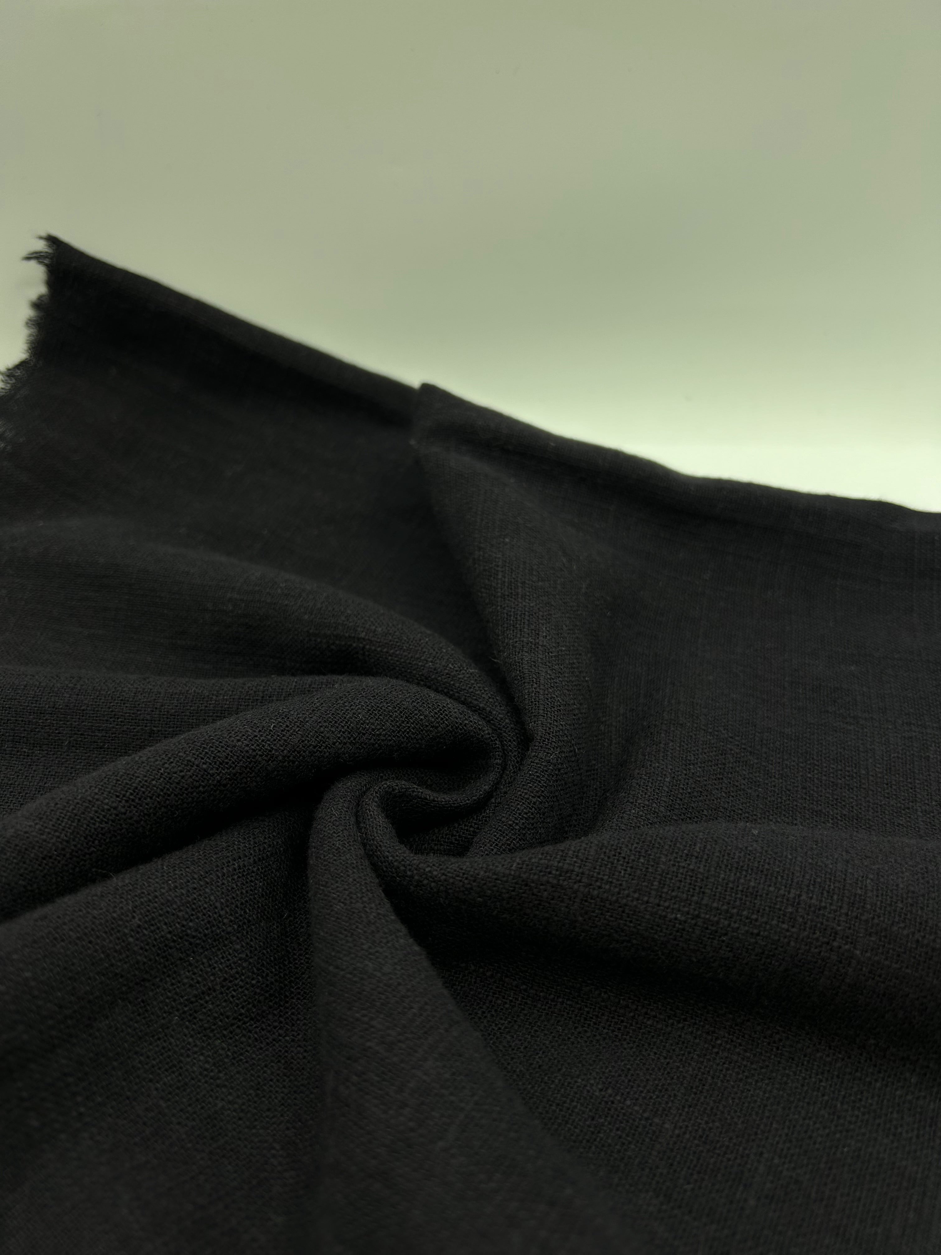 Pamuk Keten Kumaş - Siyah