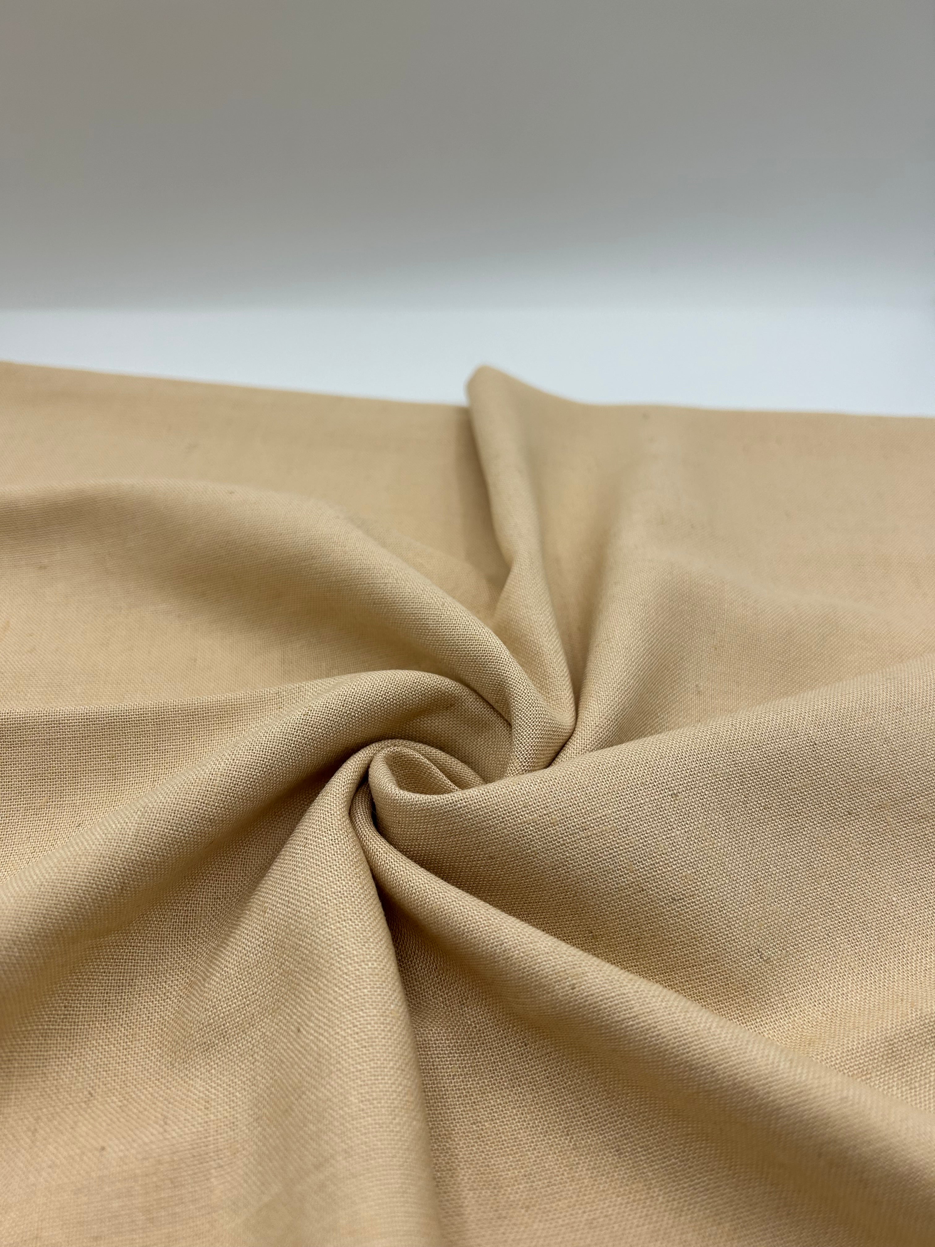 Viskon Keten Kumaş - Koyu Bej