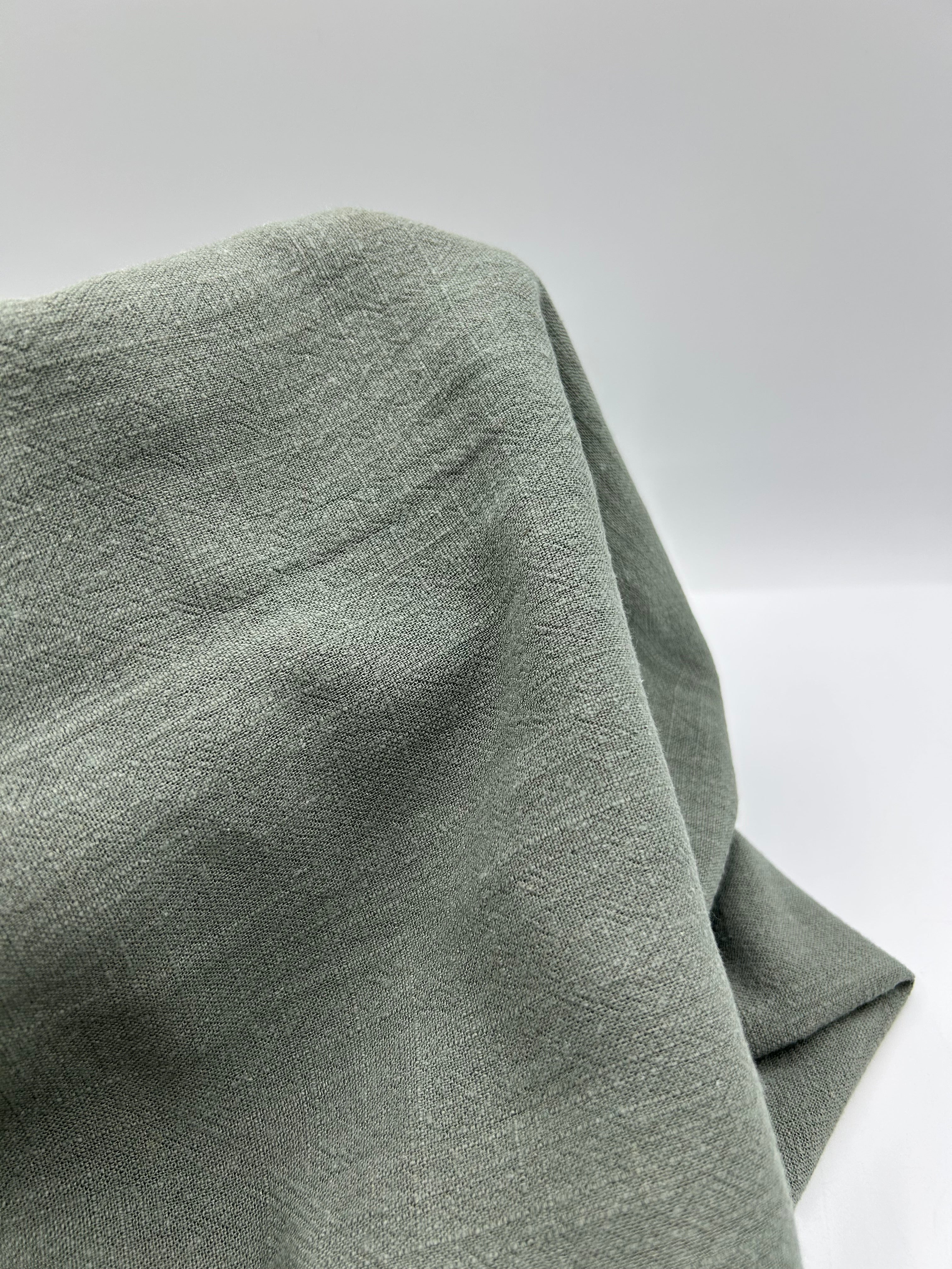 Viskon Keten Kumaş - Soft Yeşil