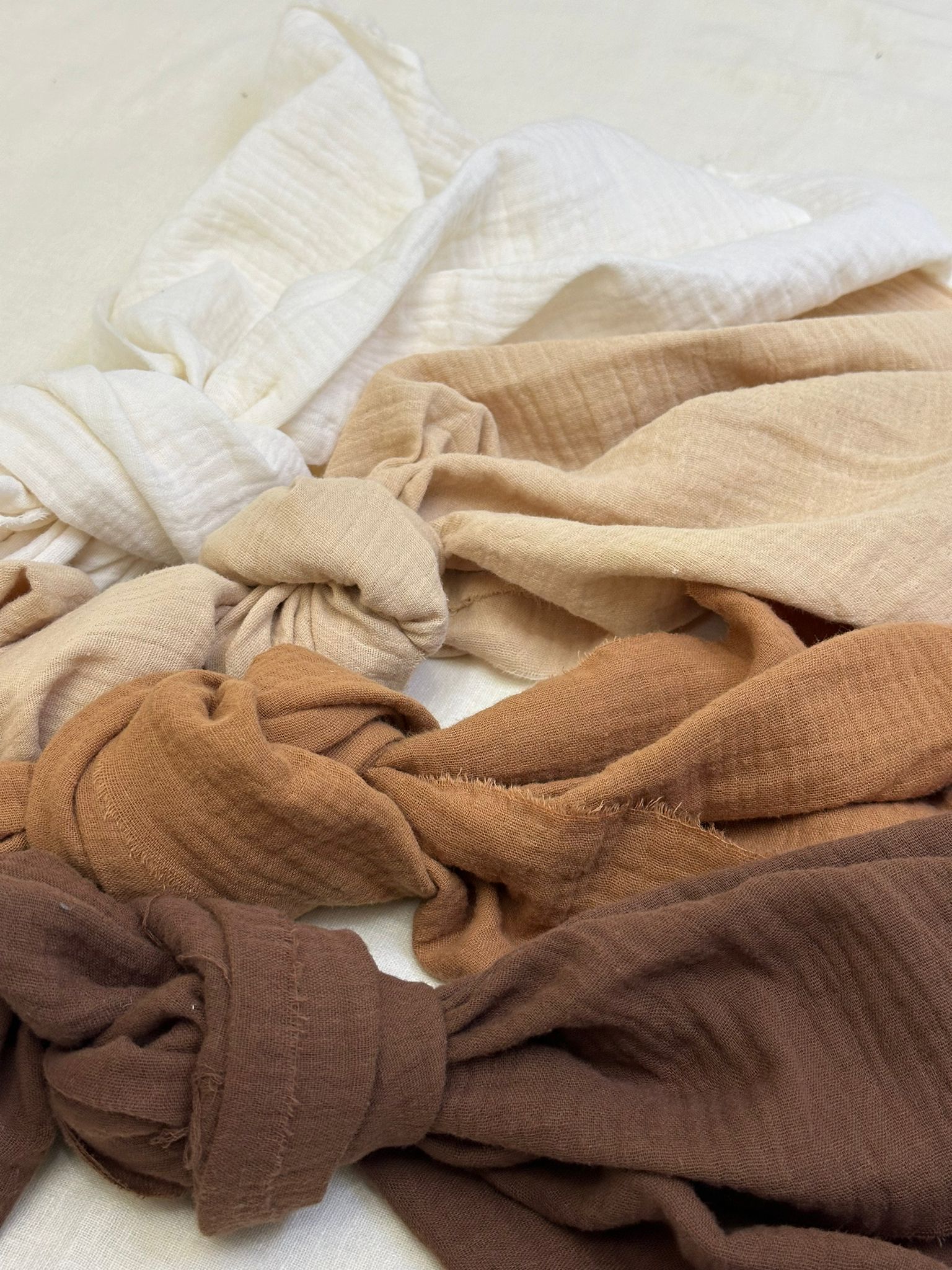 2 Katlı Müslin Kumaş - Krem