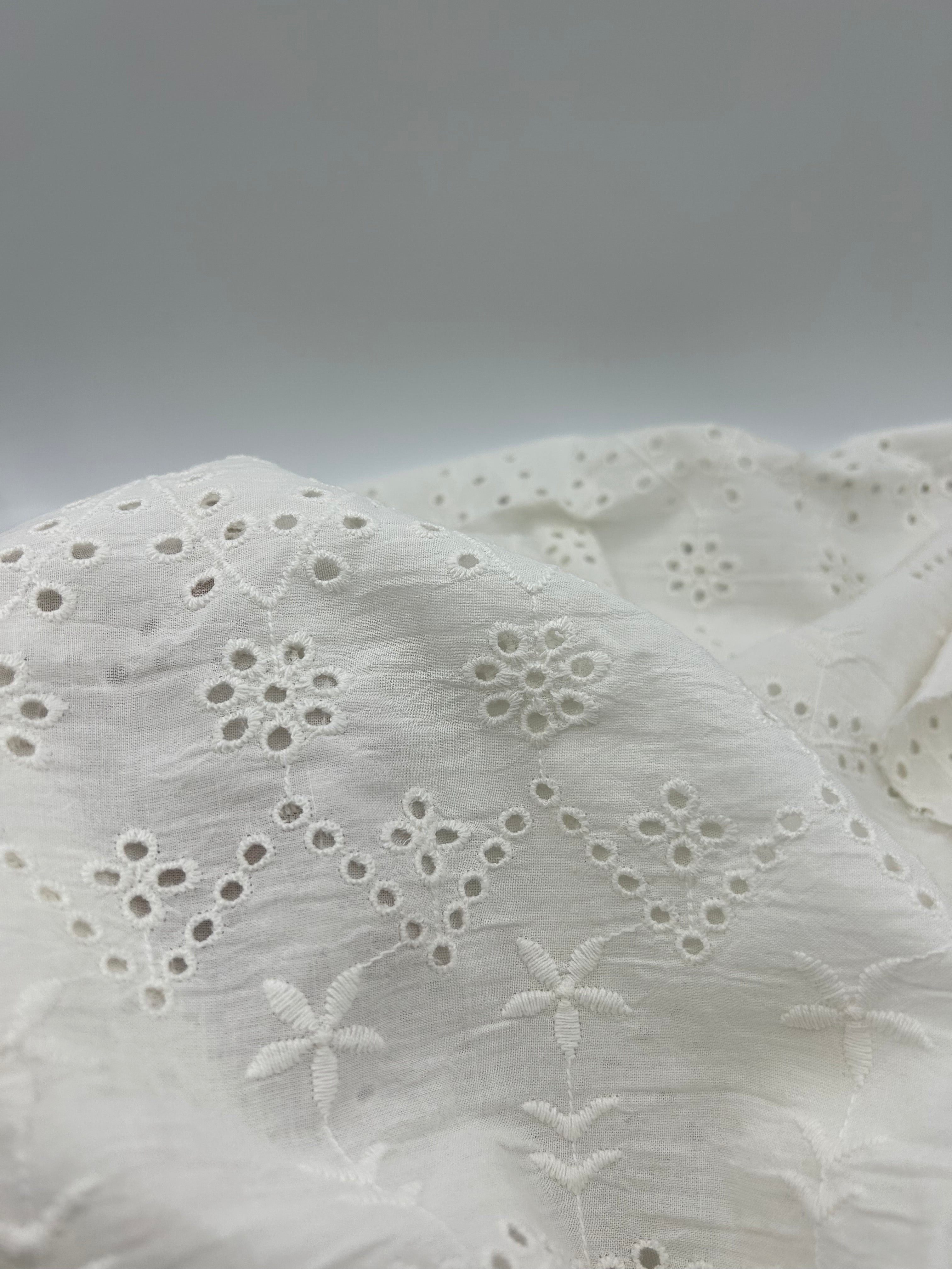 %100 Pamuk Brode Fisto - Ekru