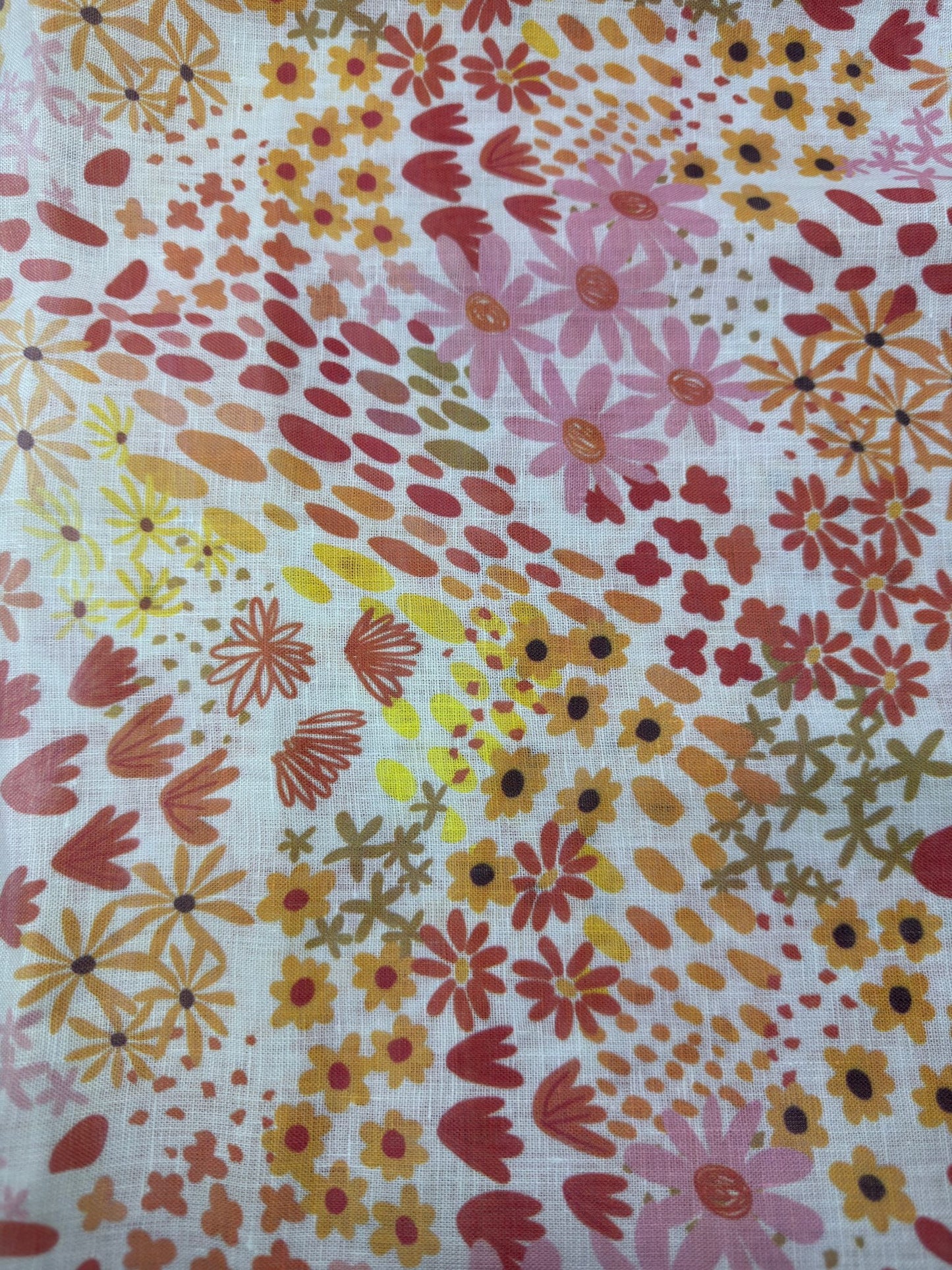 %100 Keten Kumaş - Desenli