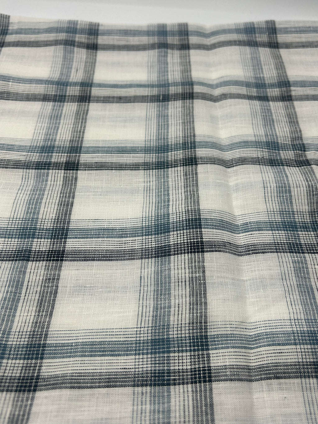 %100 Keten Kumaş - Etnik Kareli