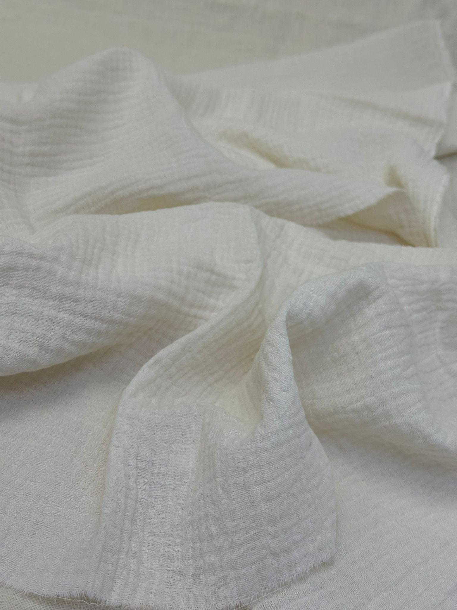 2 Katlı Müslin Kumaş - Krem