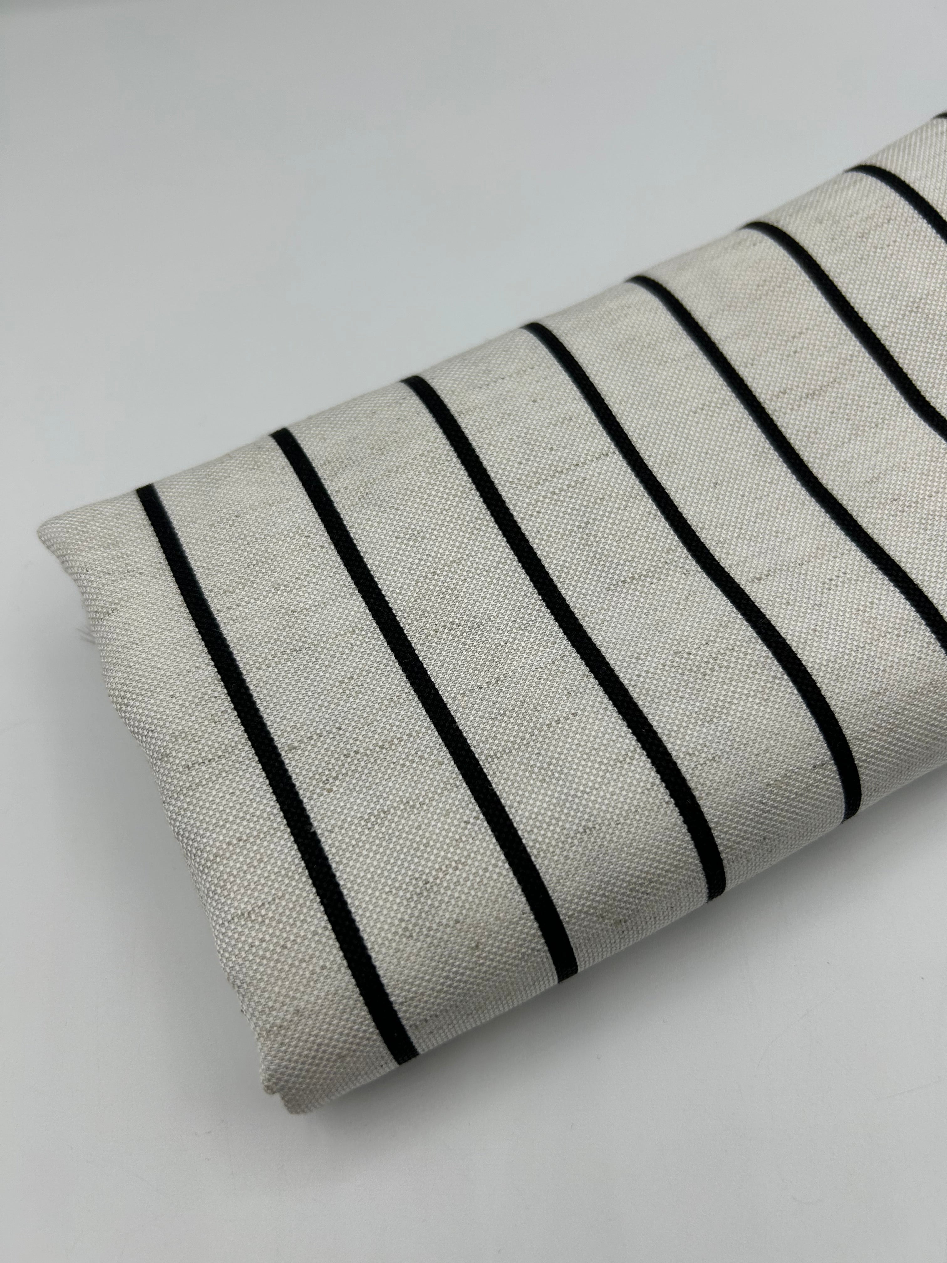 Viskon Keten Kumaş - Çizgili