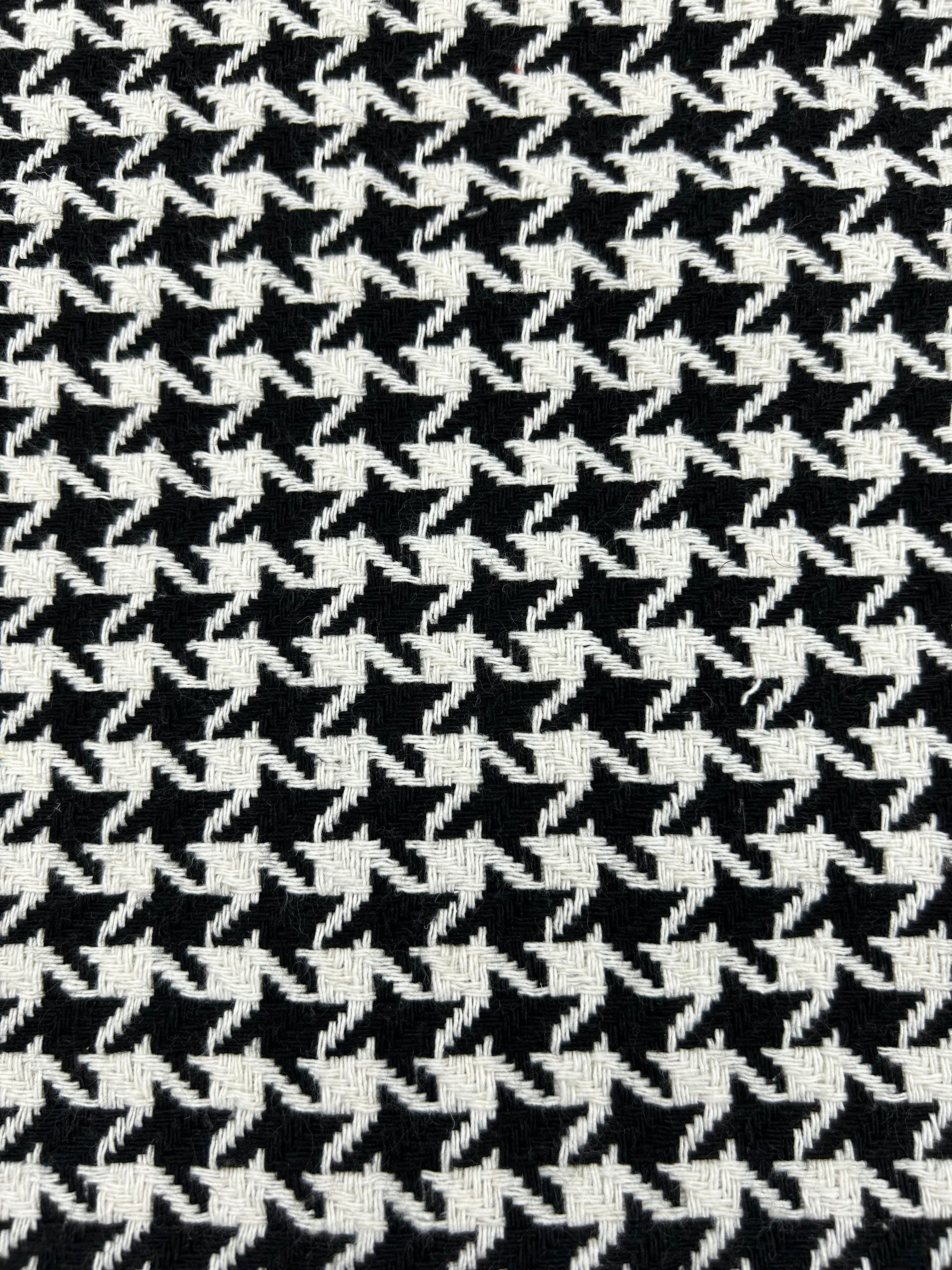 Kaşe Kumaş Kazayağı - Siyah-Beyaz