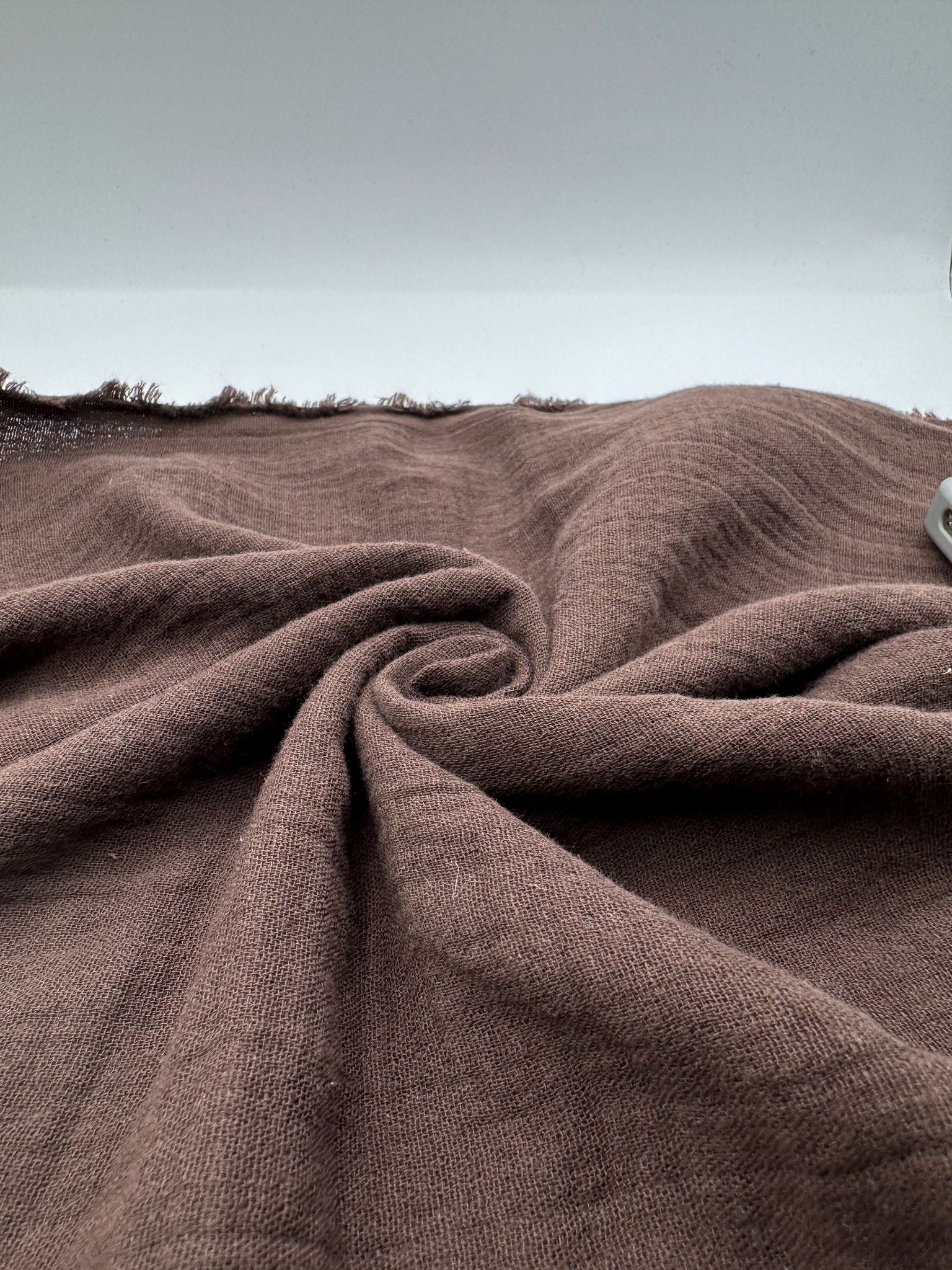 2 Katlı Müslin Kumaş - Kahve