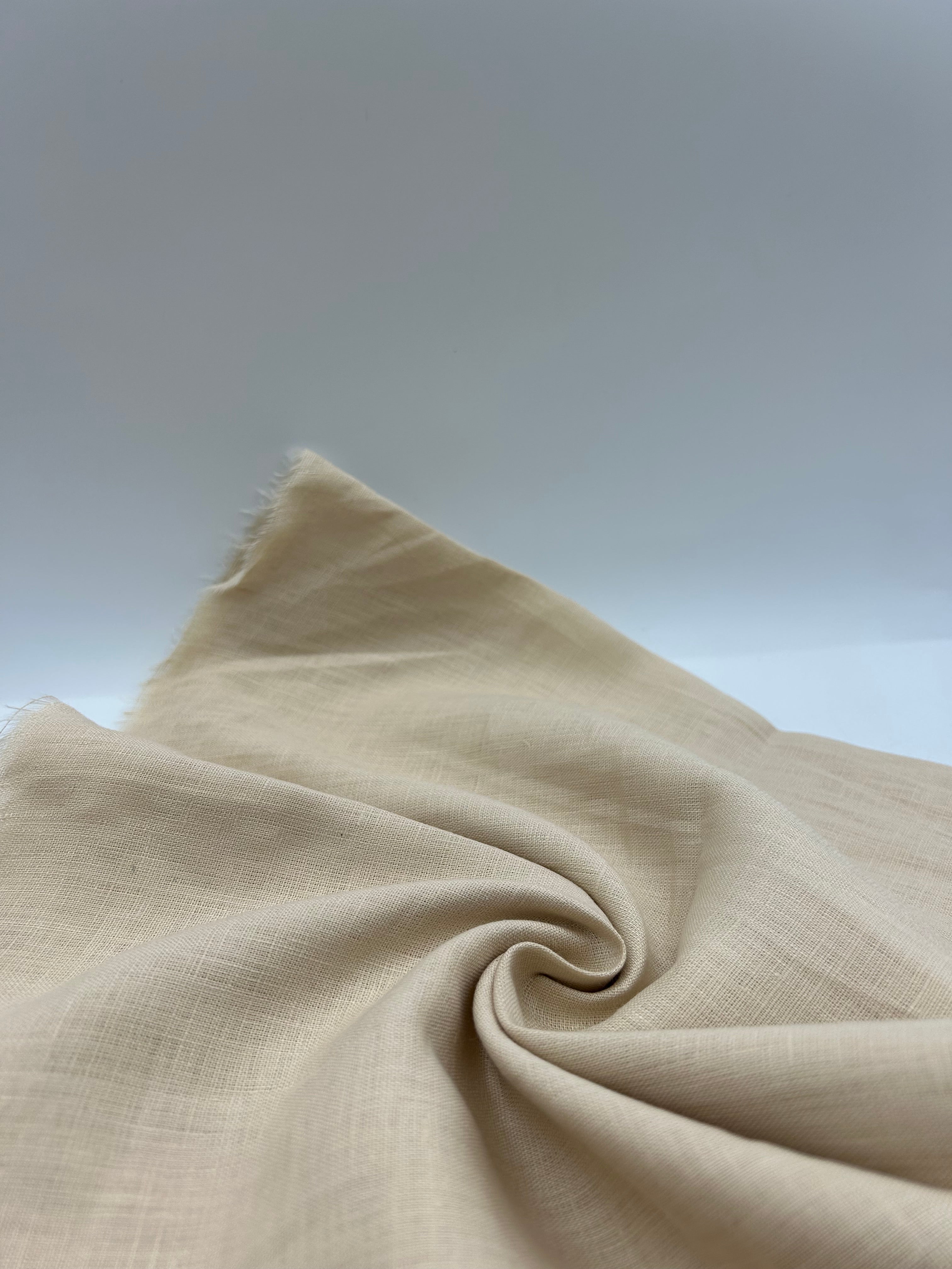 %100 Keten Kumaş – Krem