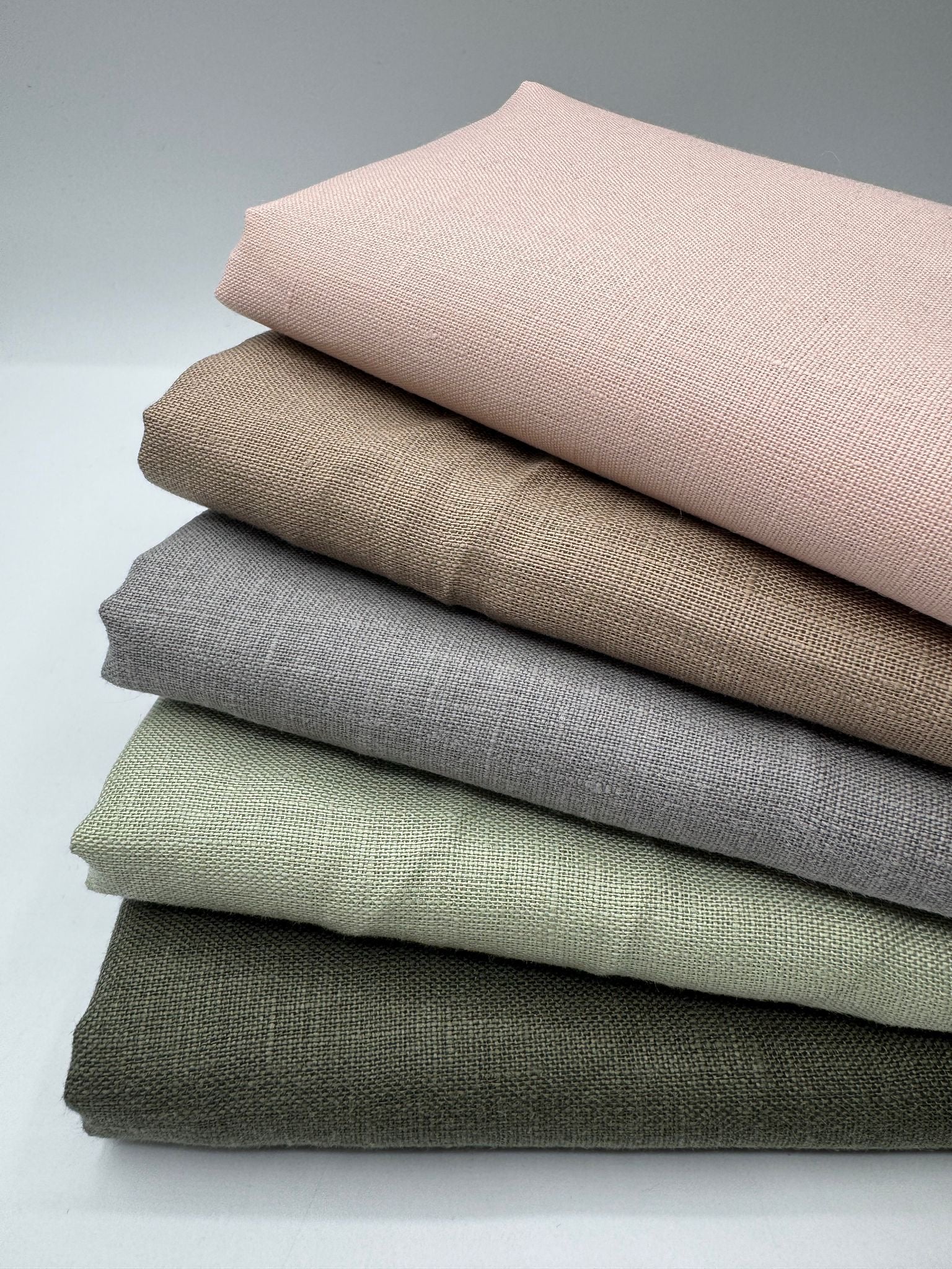 %100 Keten Kumaş – Açık Gri