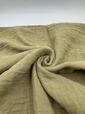 2 Katlı Müslin Kumaş - Yağ Yeşil