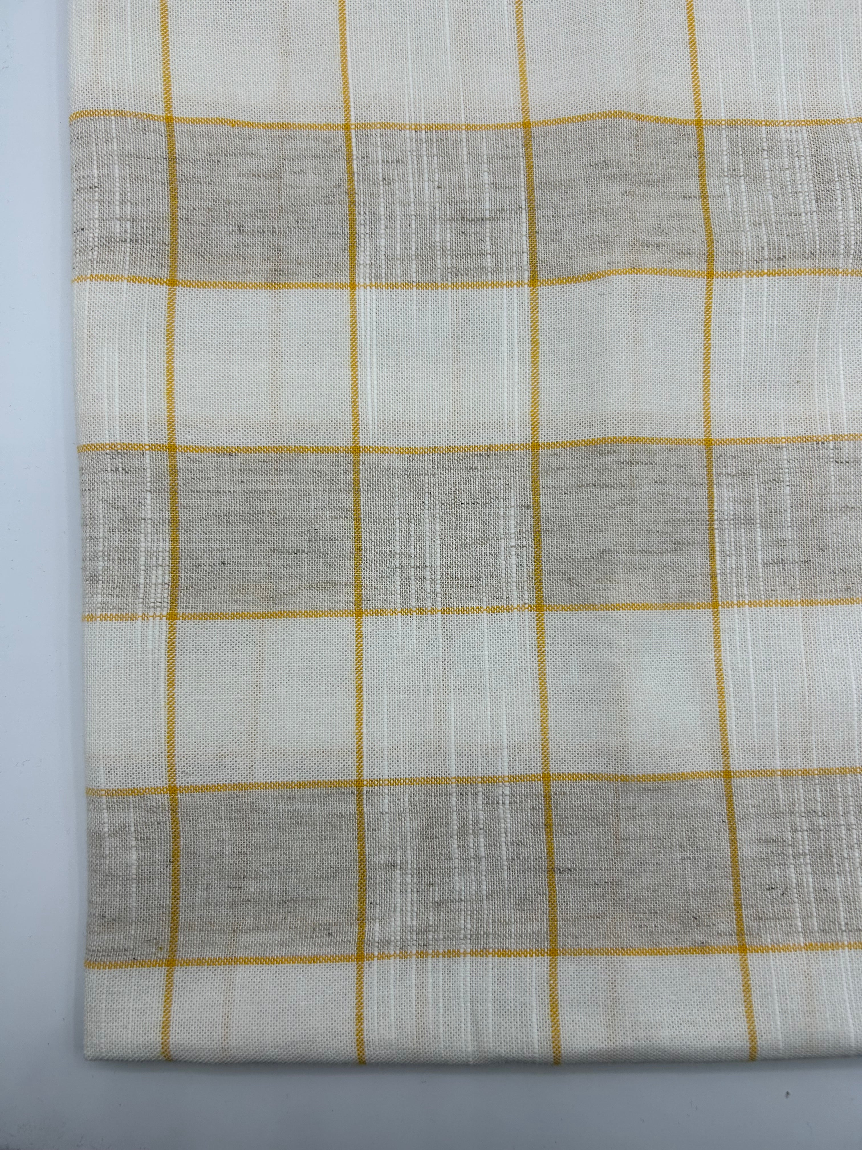 Pamuk Keten Kumaş - Kareli