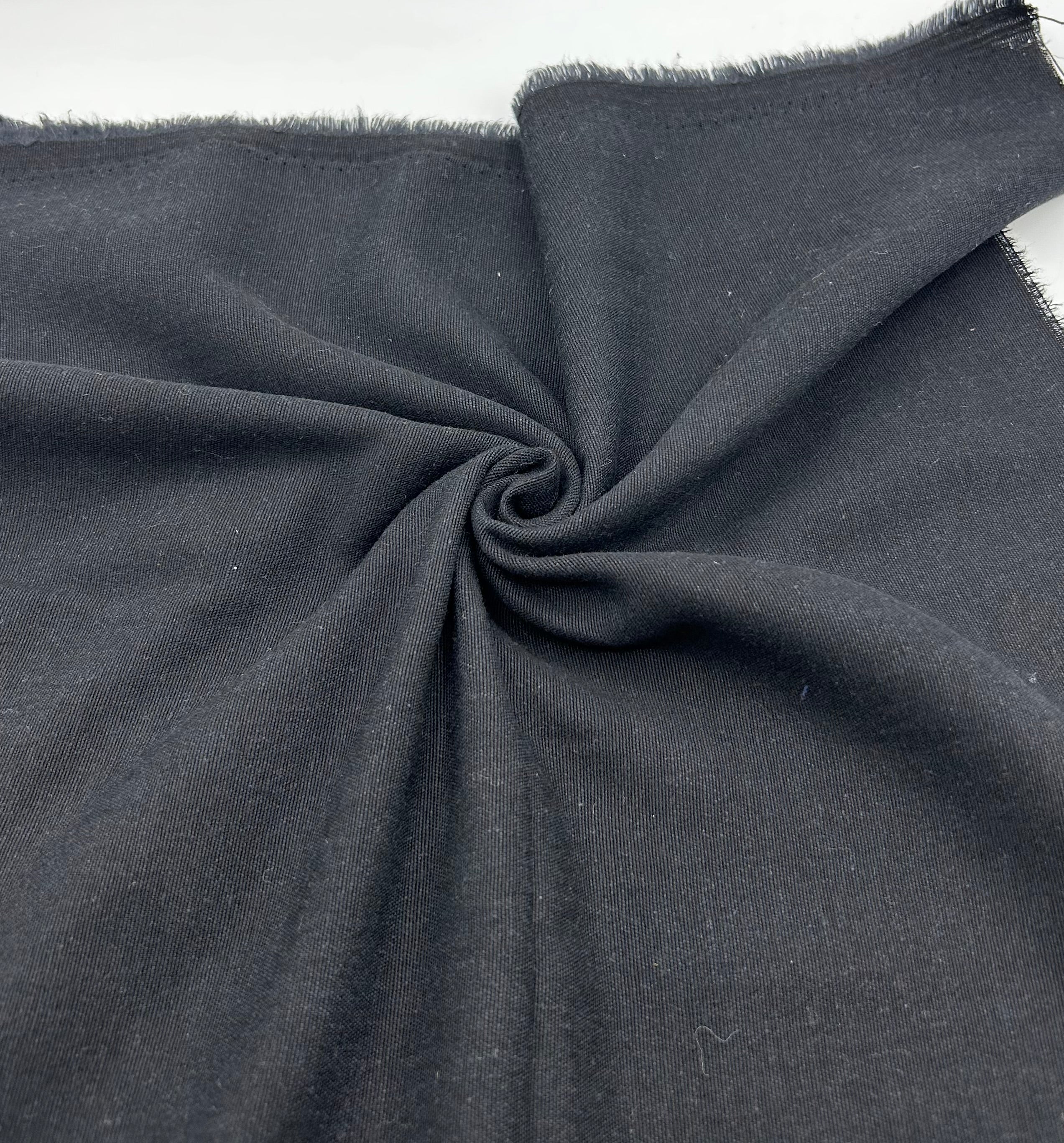 Viskon Keten Kumaş - Siyah