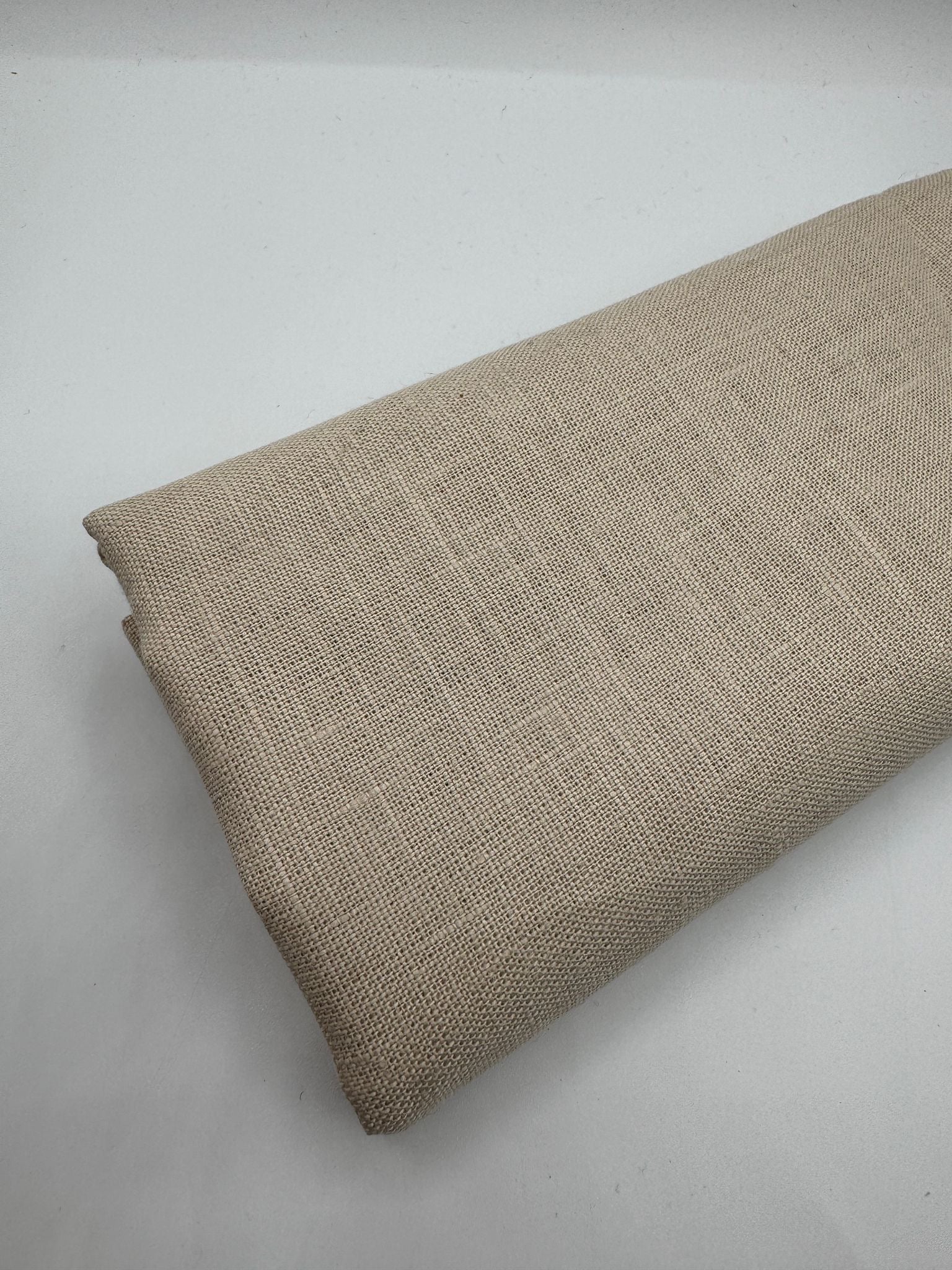 %100 Keten Kumaş – Koyu Krem