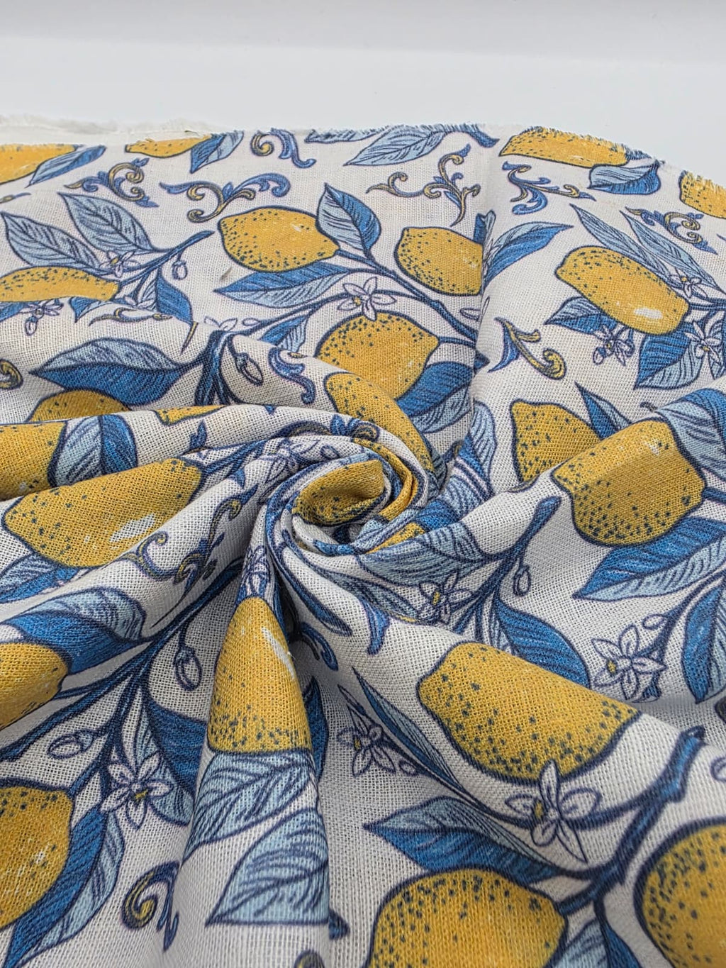 Desenli Pamuk Keten - Lemon