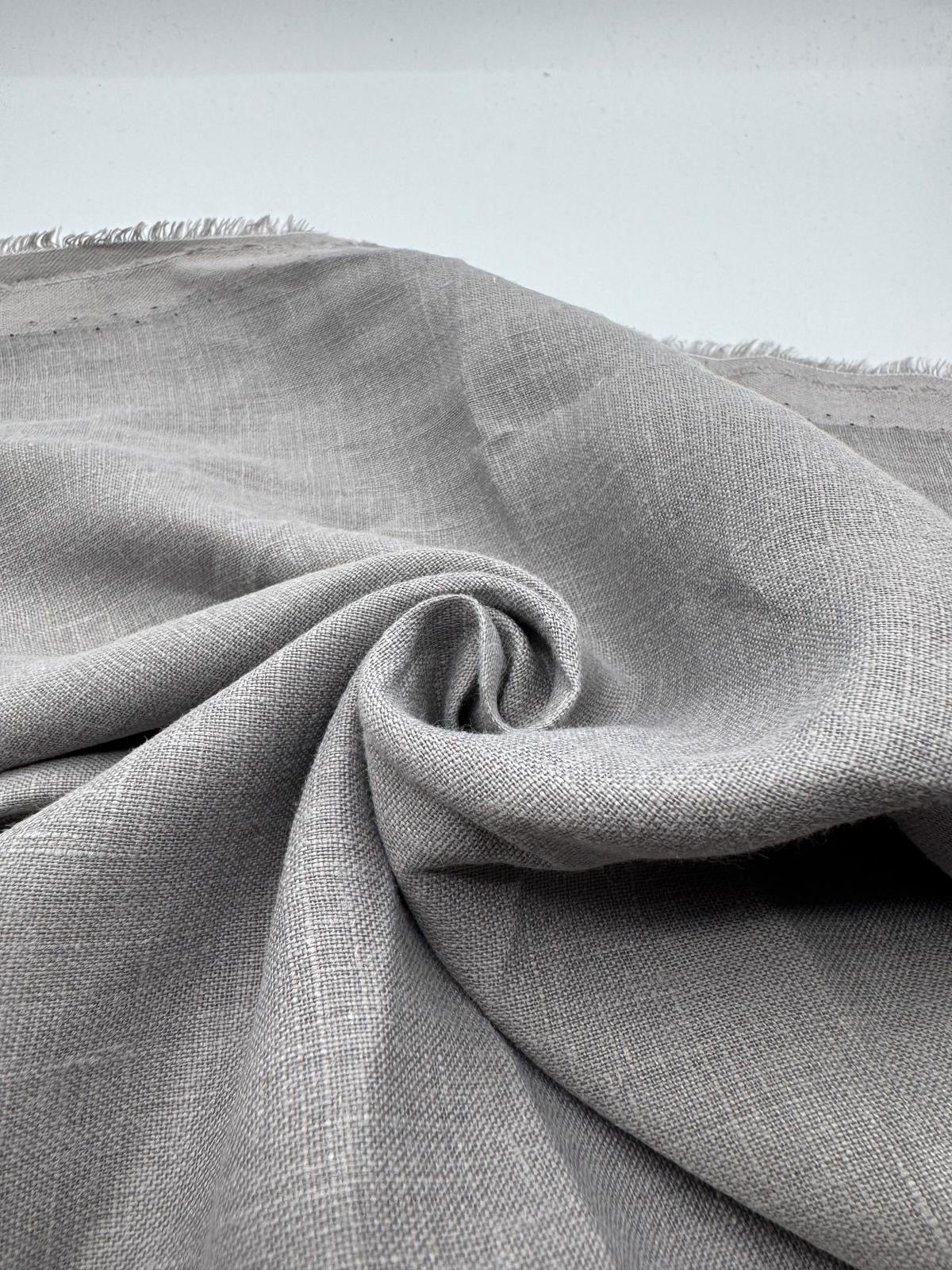 %100 Keten Kumaş – Açık Gri