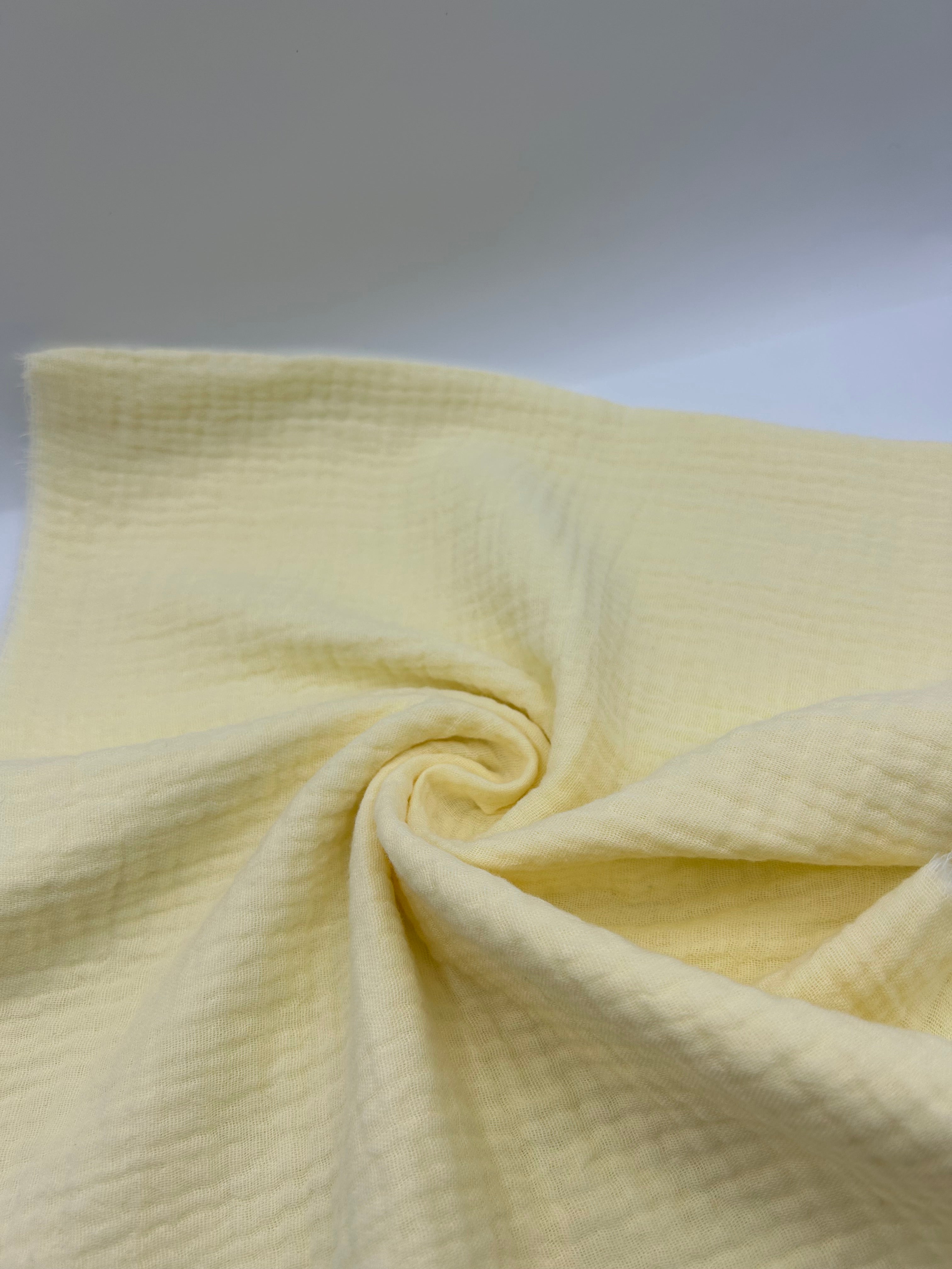 2 Katlı Müslin Kumaş - Butter Yellow