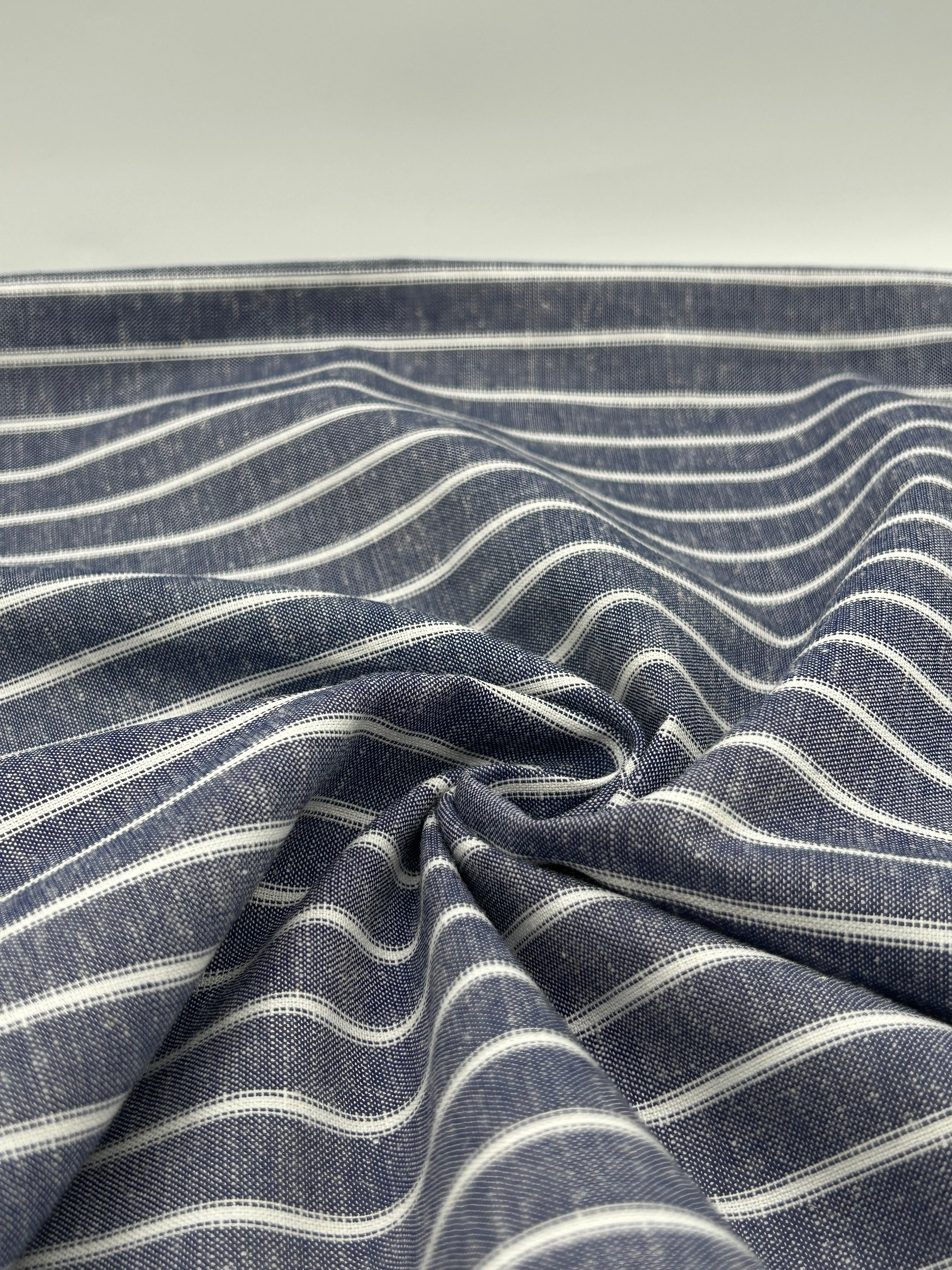 Pamuk Keten Kumaş - Jean Çizgili