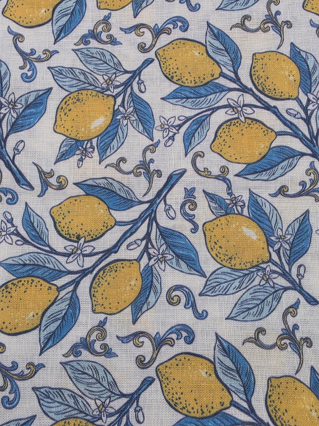 Desenli Pamuk Keten - Lemon