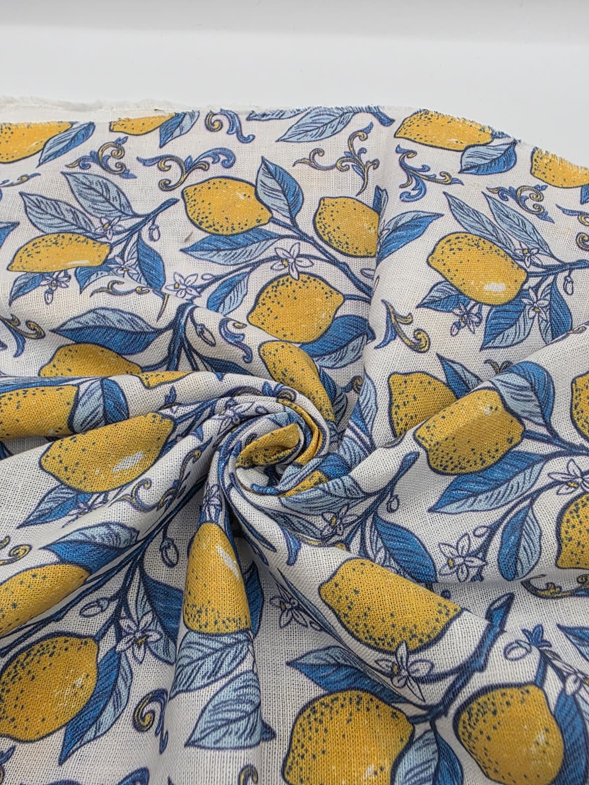 Desenli Pamuk Keten - Lemon