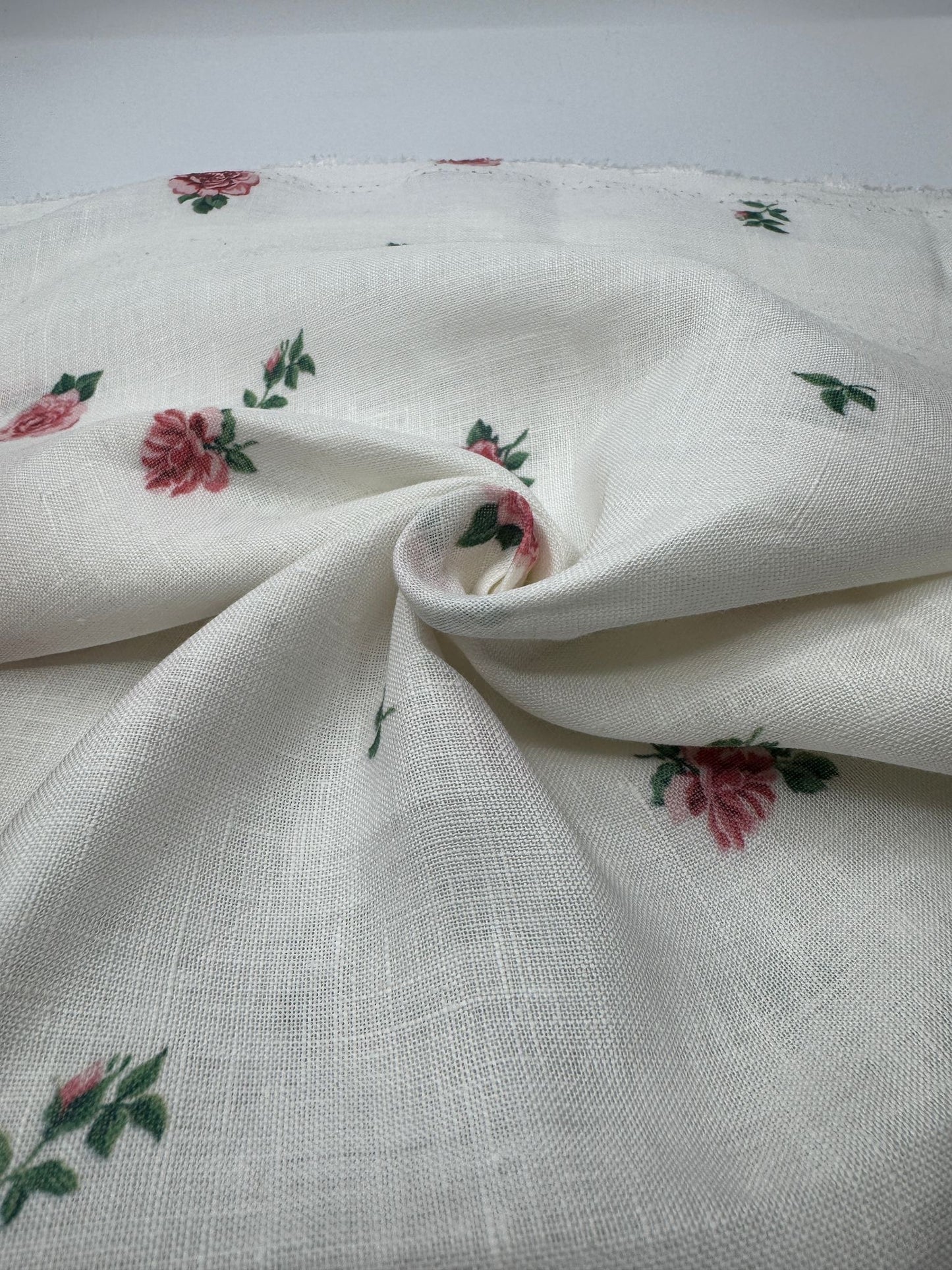 %100 Keten Kumaş - Desenli