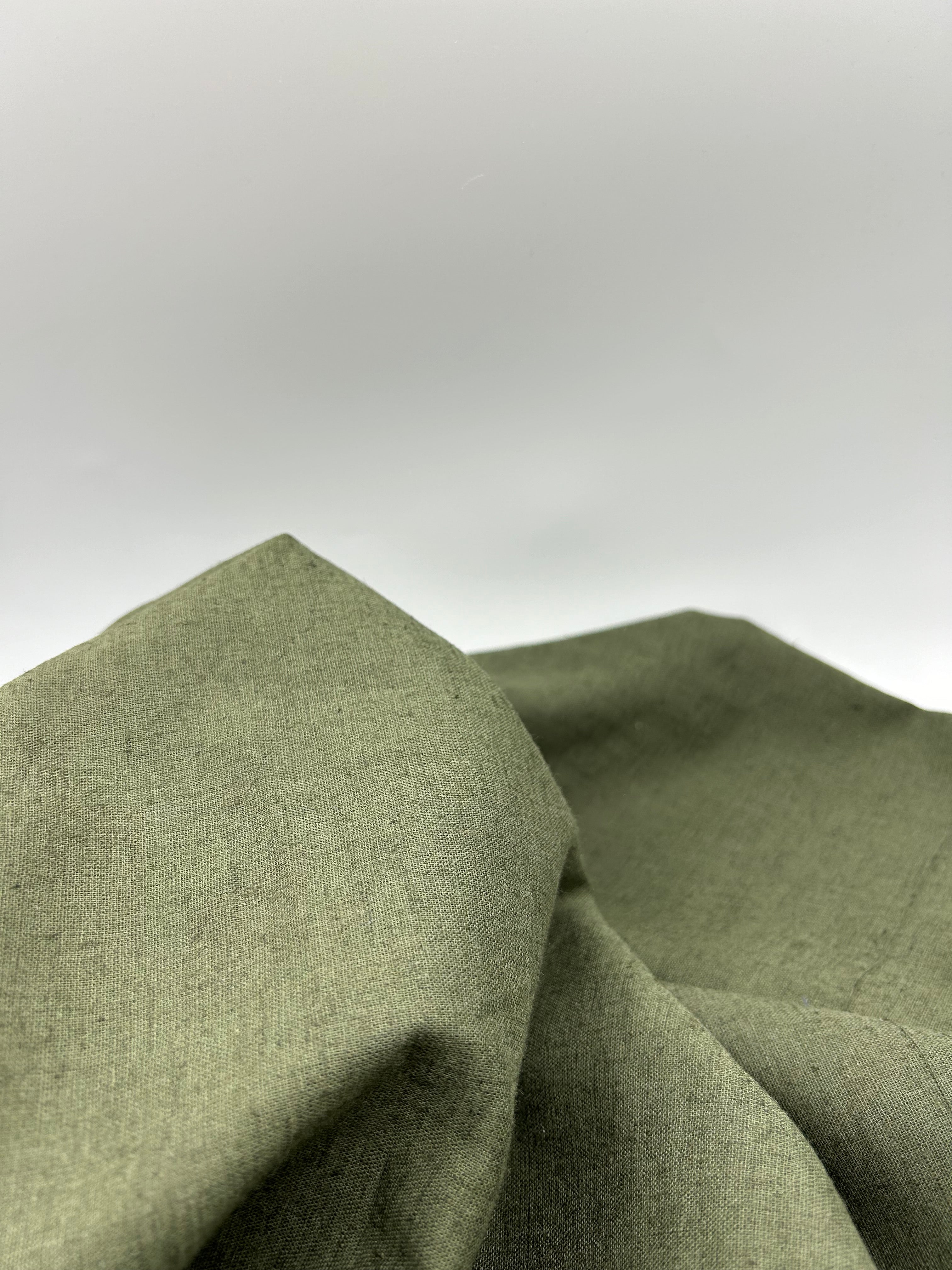 Pamuk Keten Kumaş - Haki