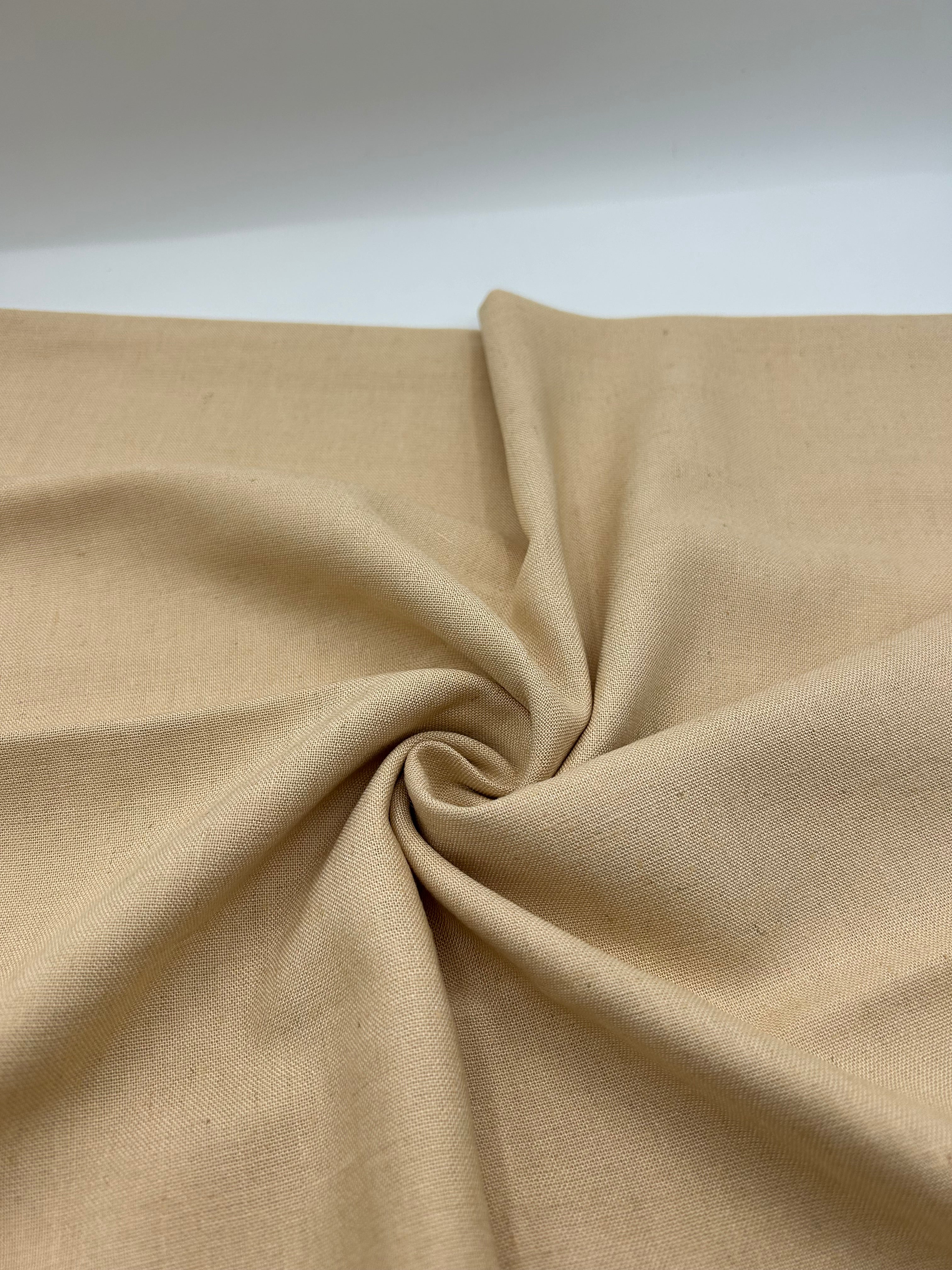 Viskon Keten Kumaş - Koyu Bej