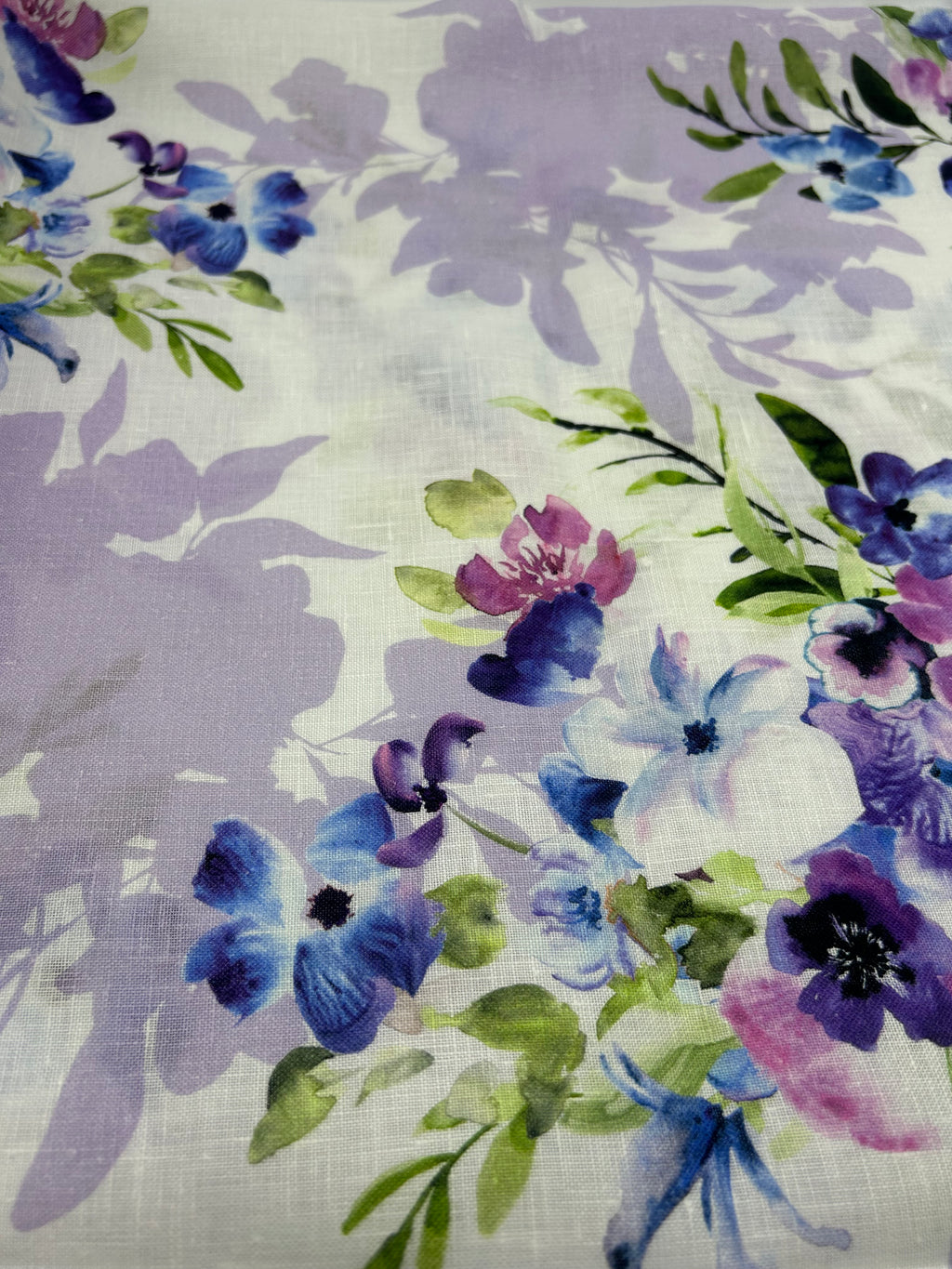 %100 Keten Kumaş - Desenli