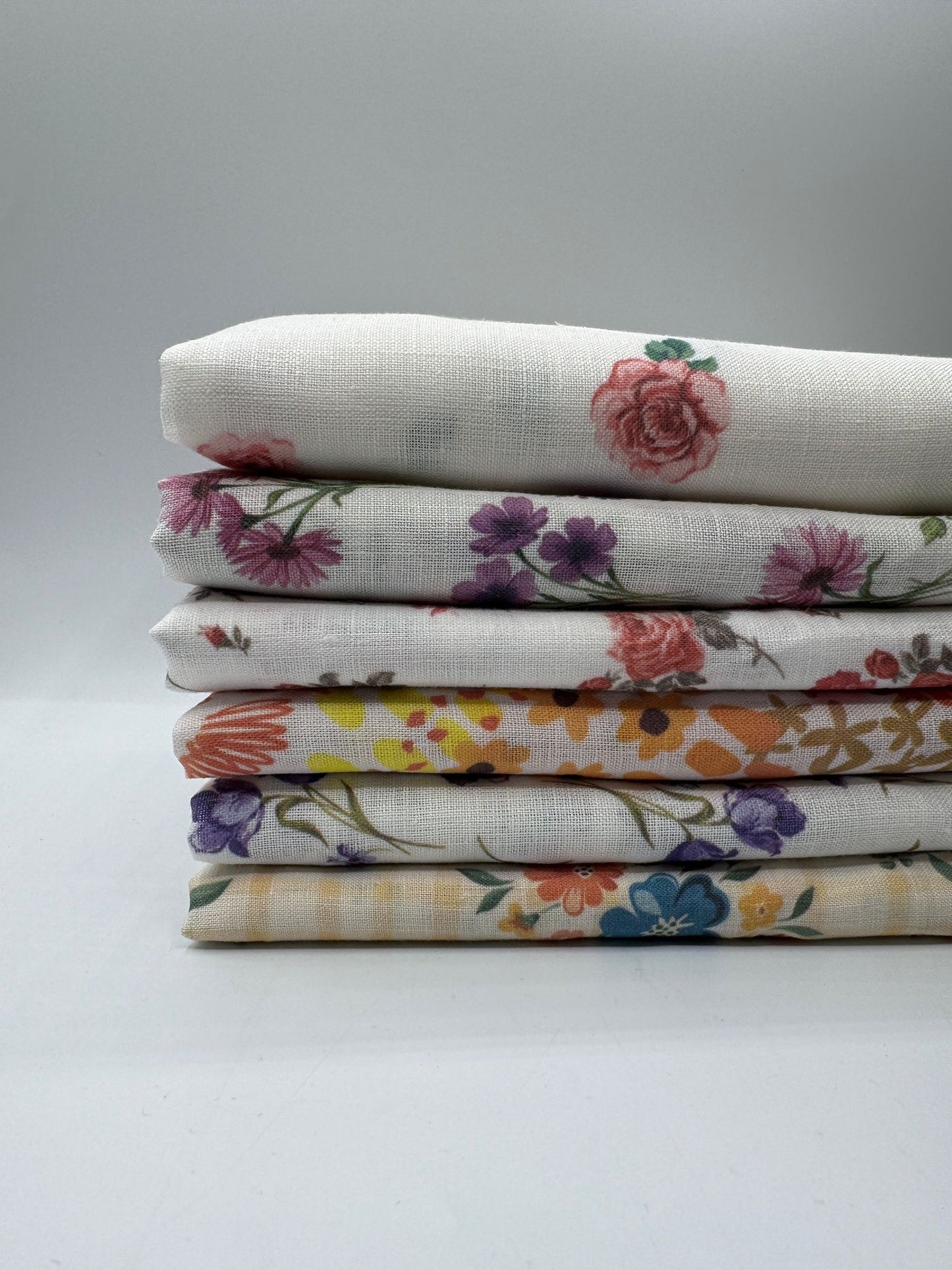 %100 Keten Kumaş - Desenli