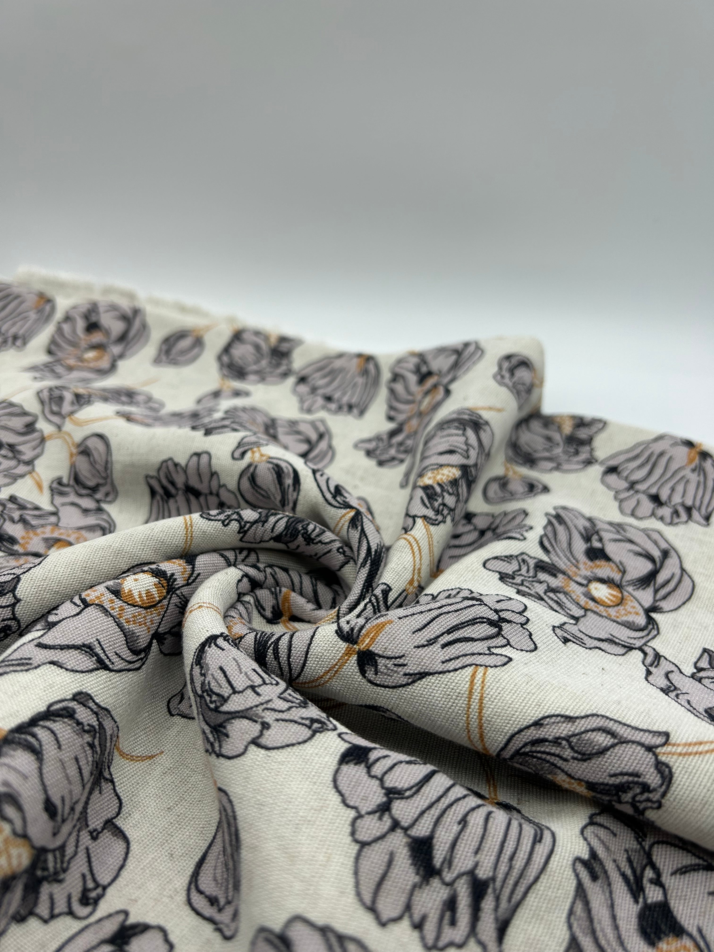 Pamuk Keten Kumaş- Desenli