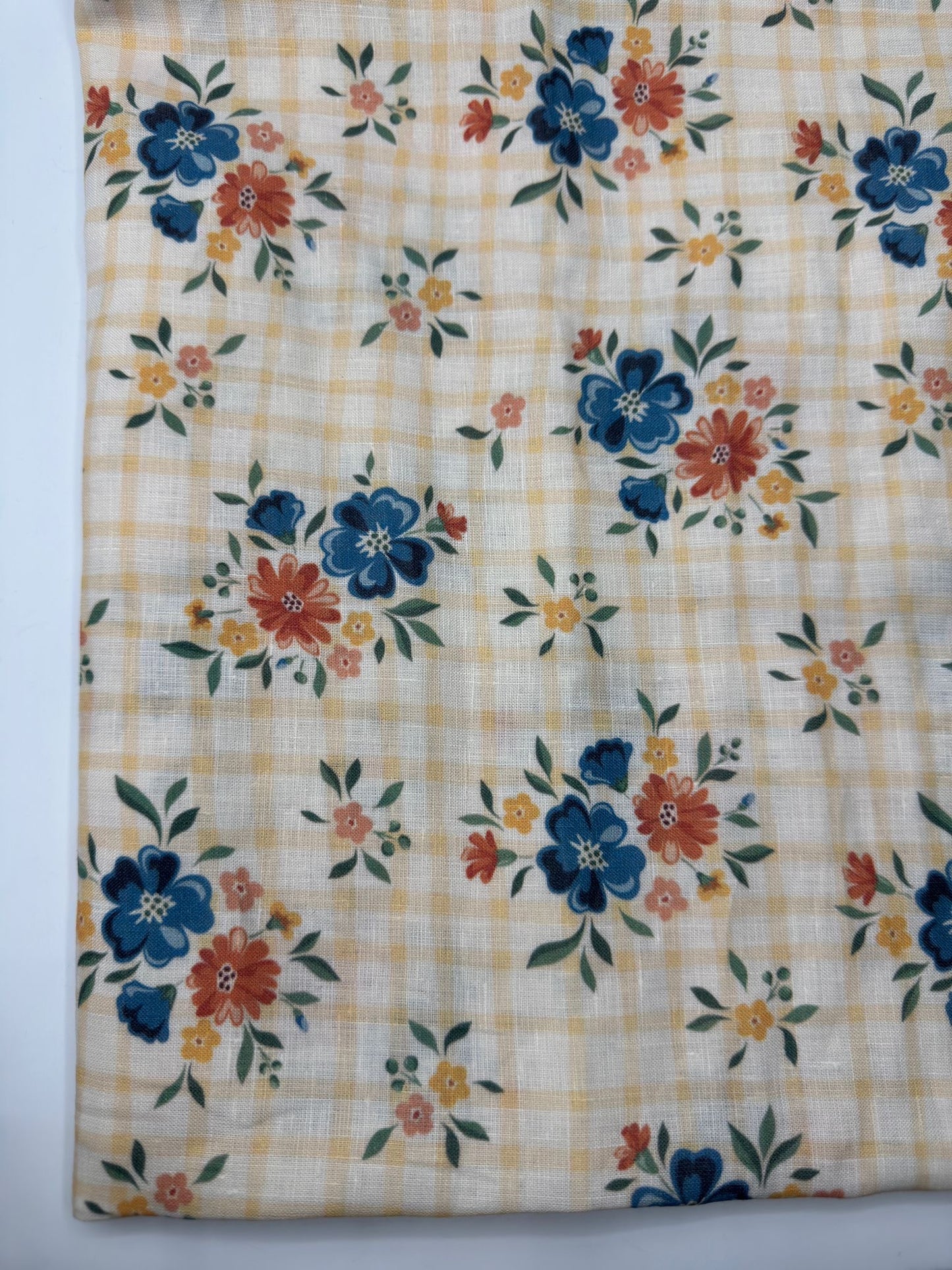 %100 Keten Kumaş - Desenli