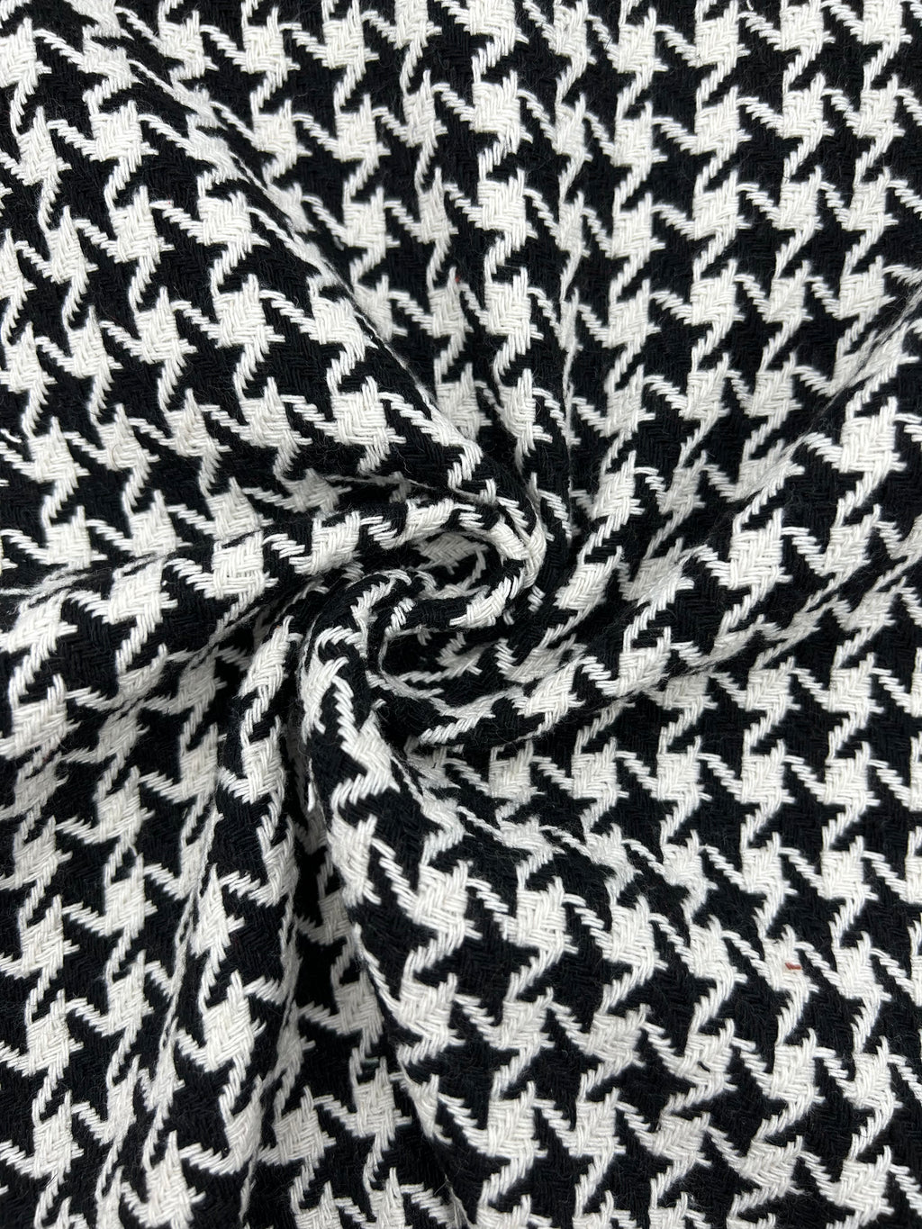 Kaşe Kumaş Kazayağı - Siyah-Beyaz