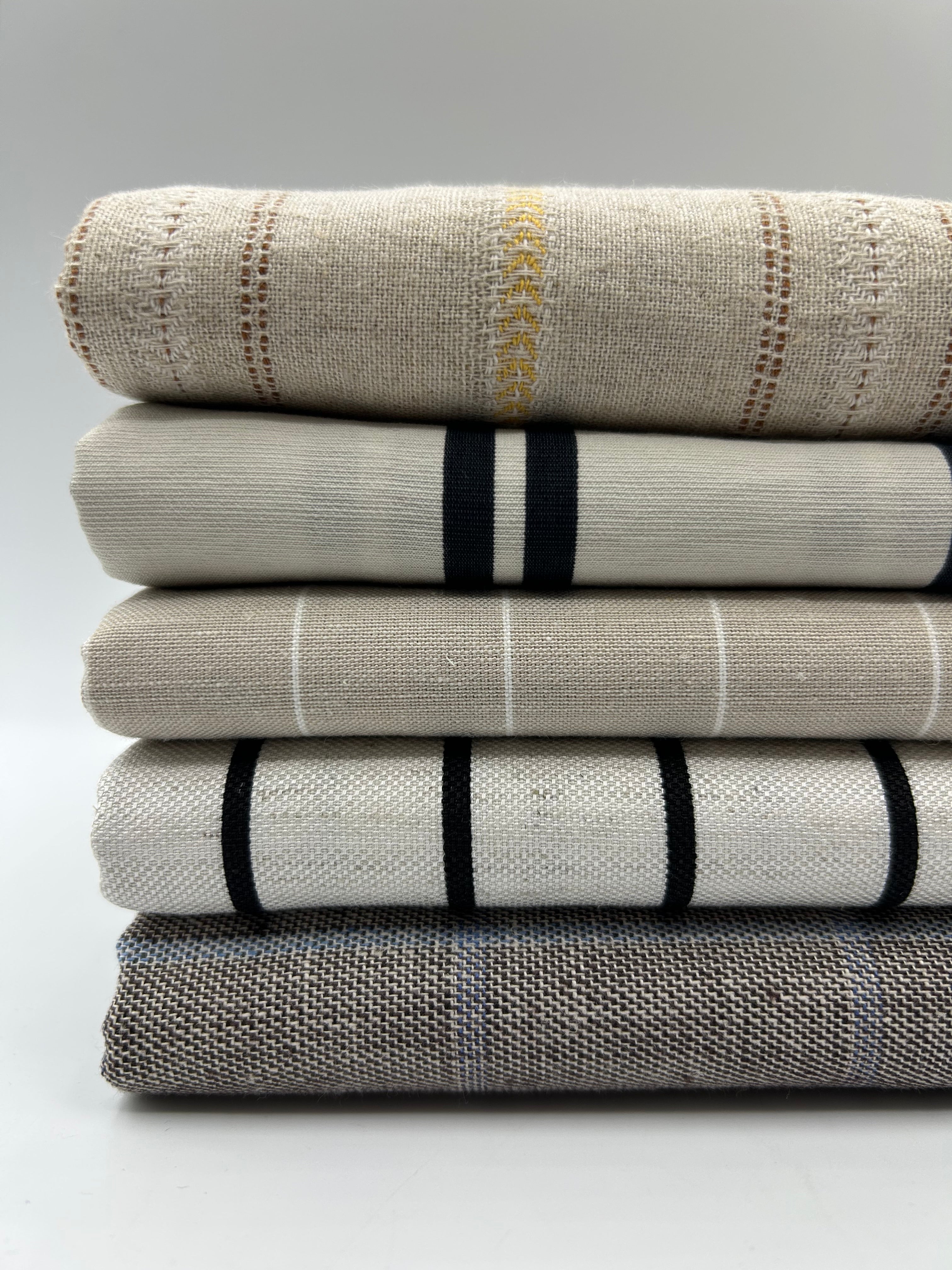 Pamuk Keten Kumaş - Kareli