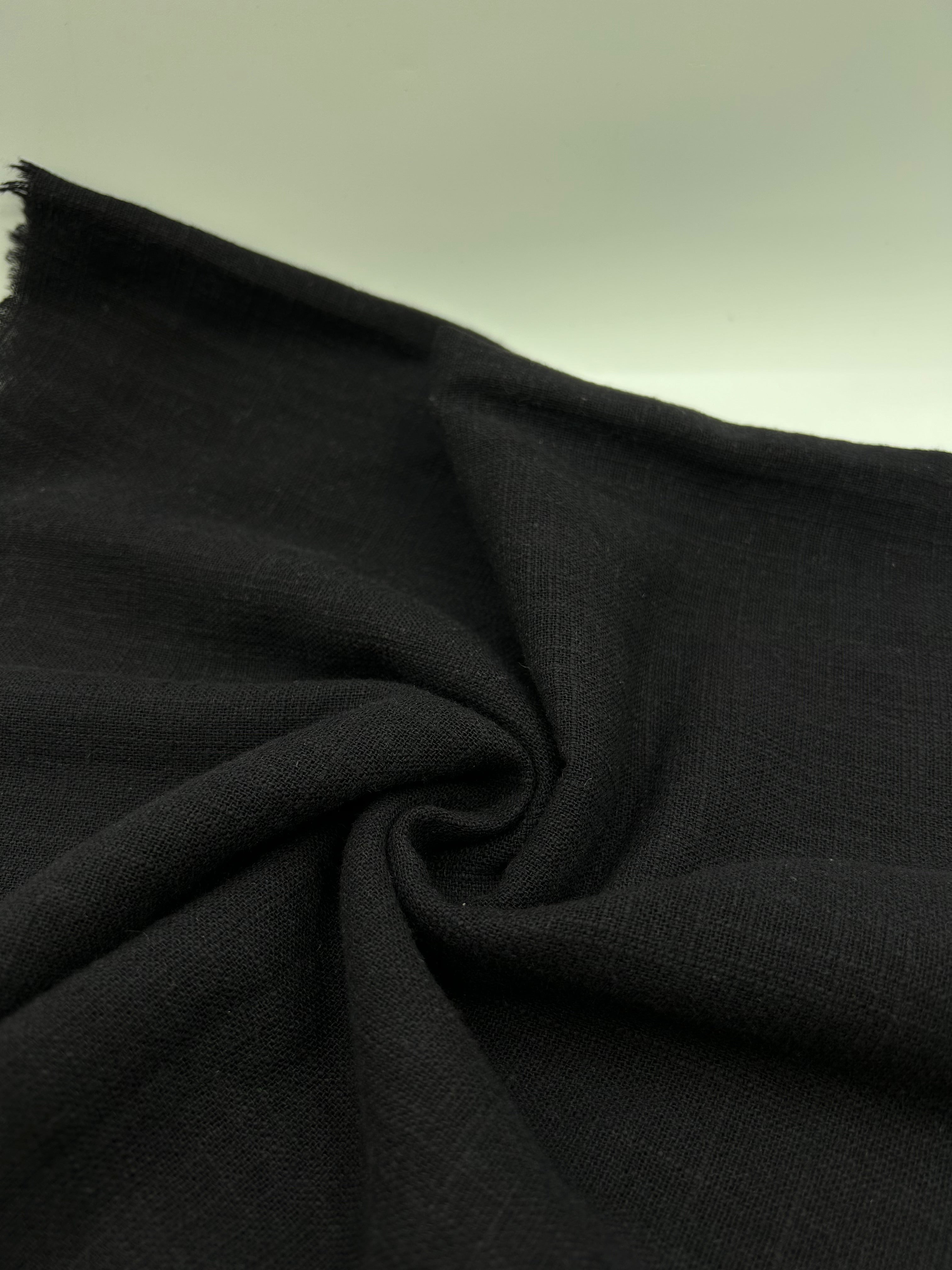 Pamuk Keten Kumaş - Siyah