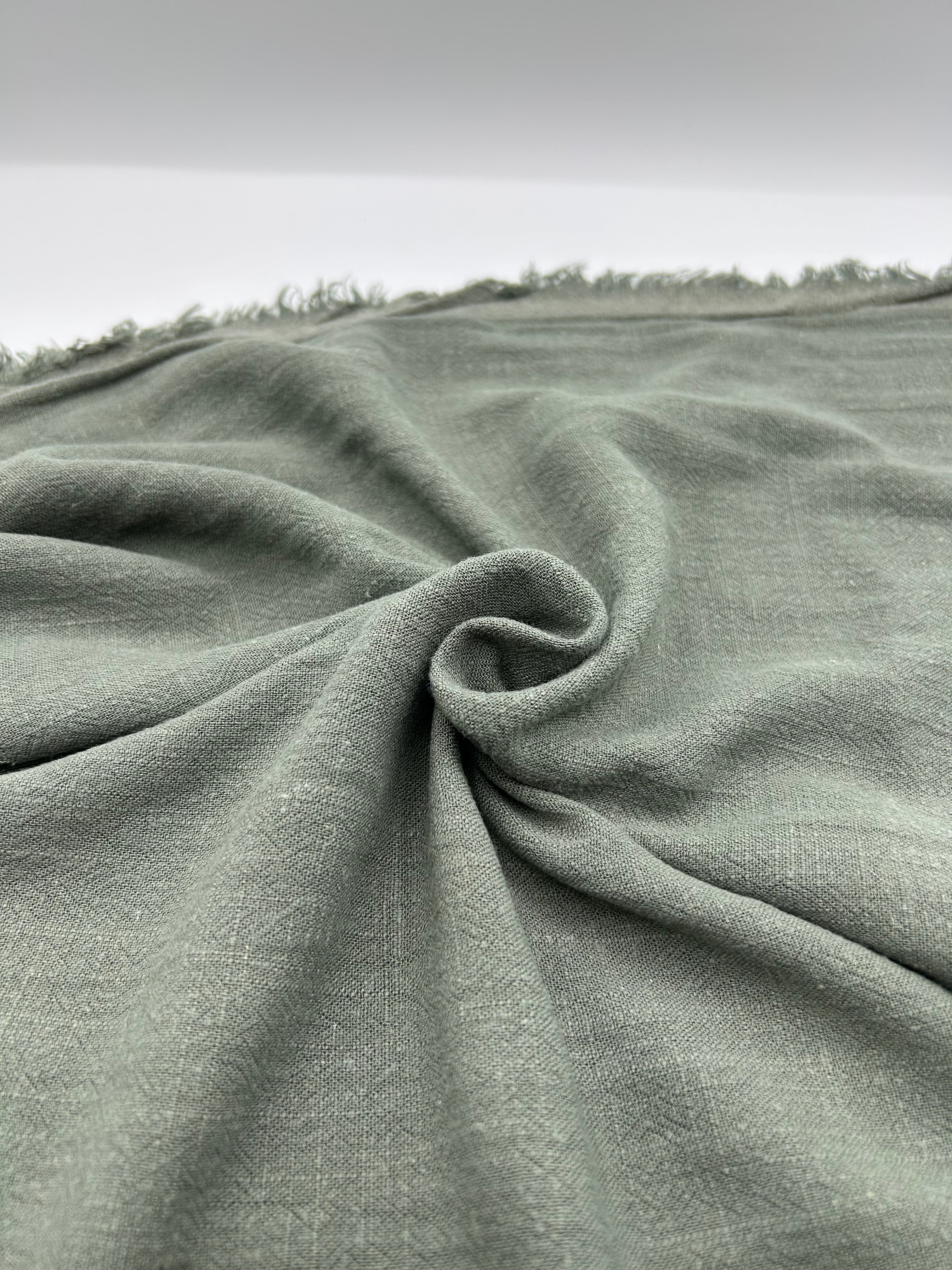 Viskon Keten Kumaş - Soft Yeşil