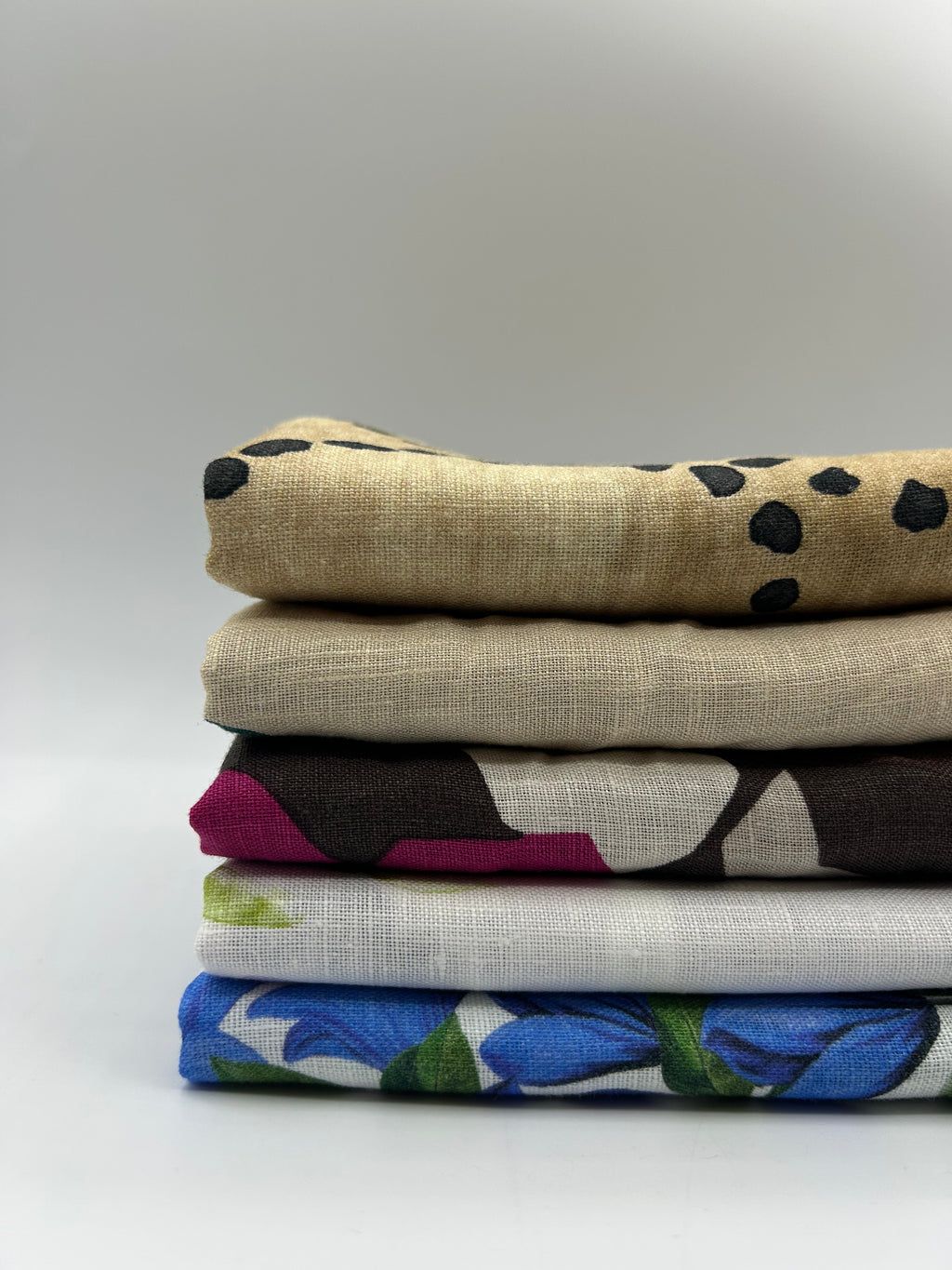 %100 Keten Kumaş - Desenli