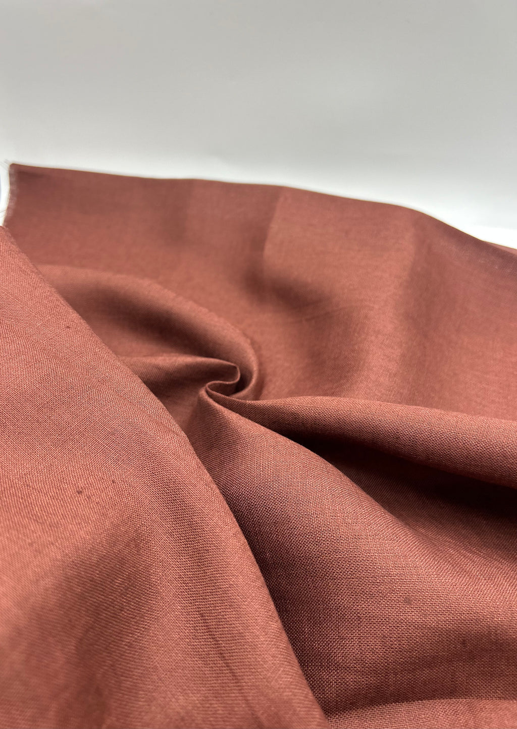 %100 Keten Kumaş – Terracotta