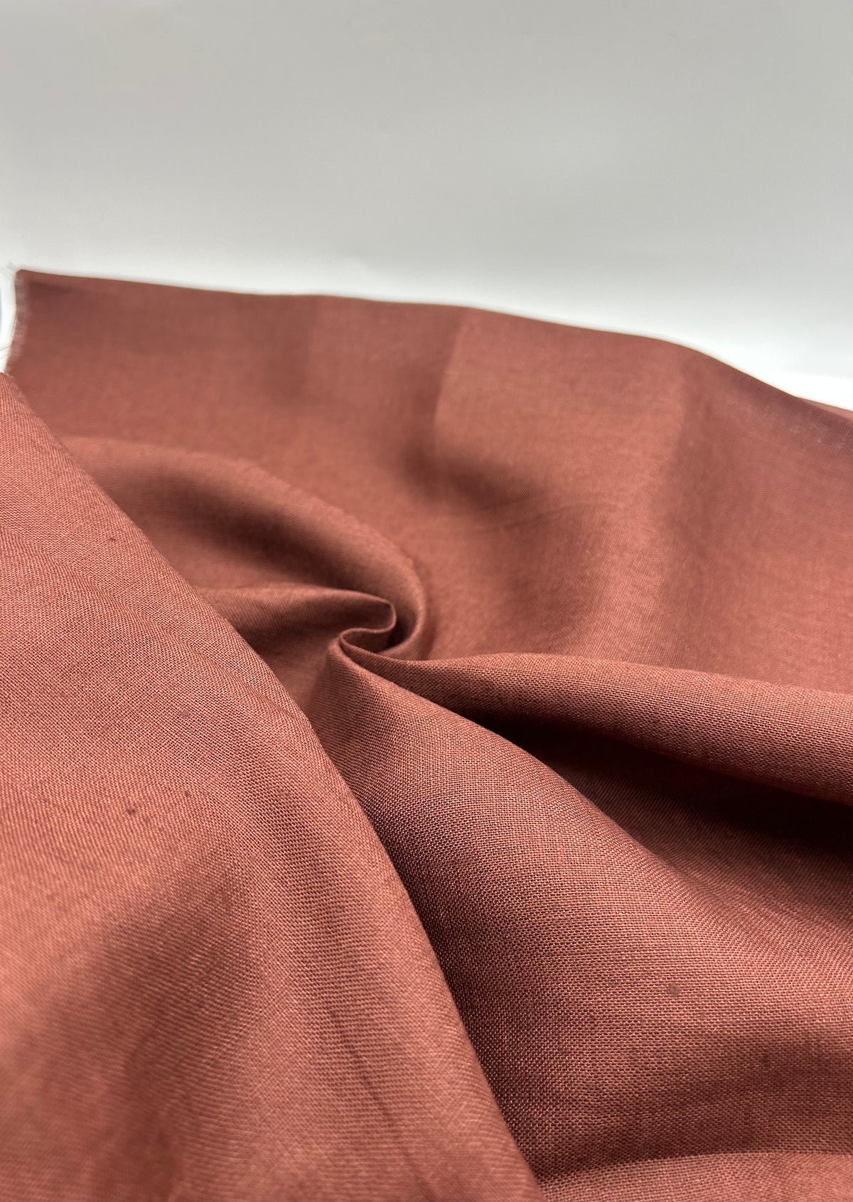%100 Keten Kumaş – Terracotta