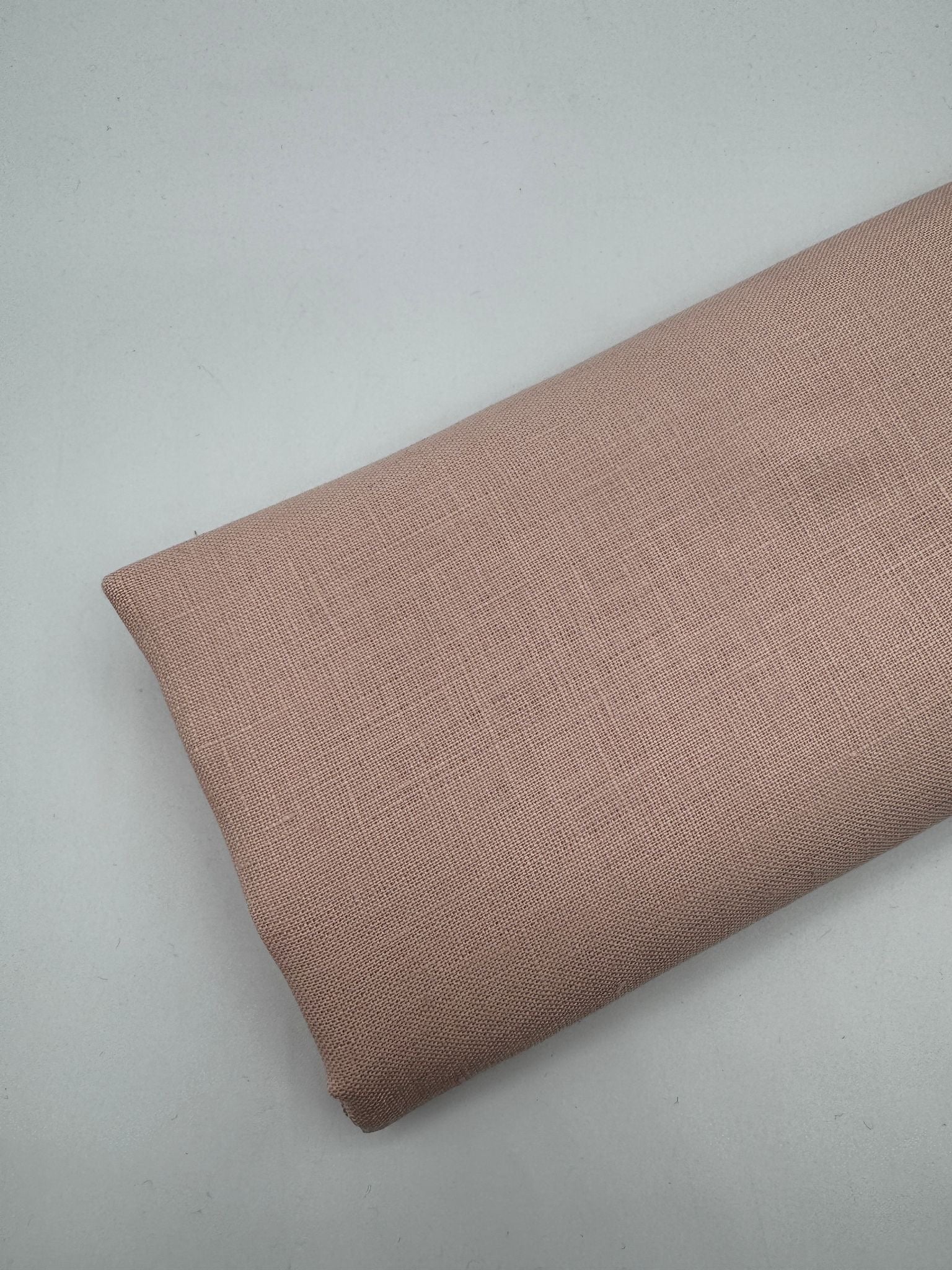 %100 Keten Kumaş – Pudra Pembe