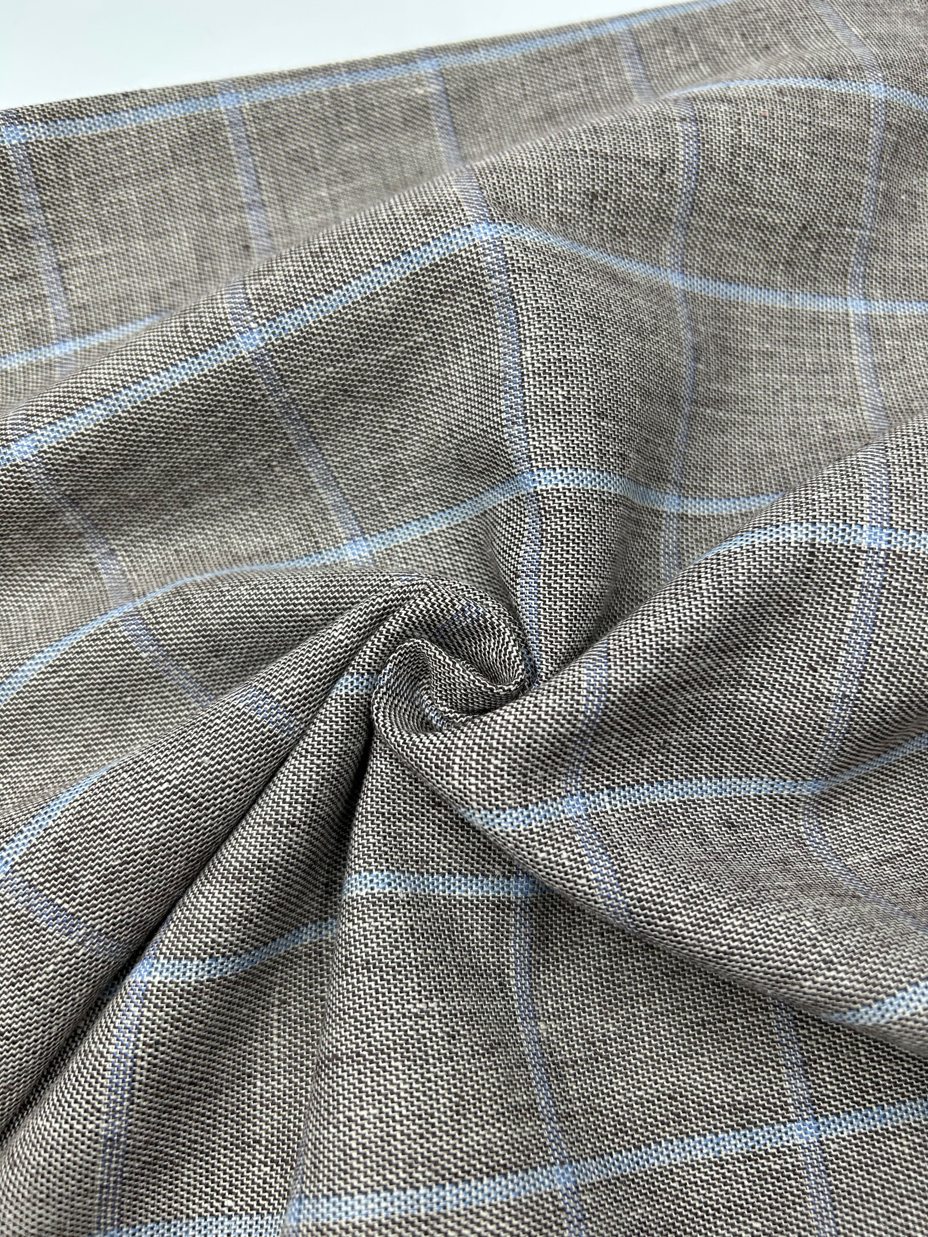 Pamuk Keten Kumaş - Kareli