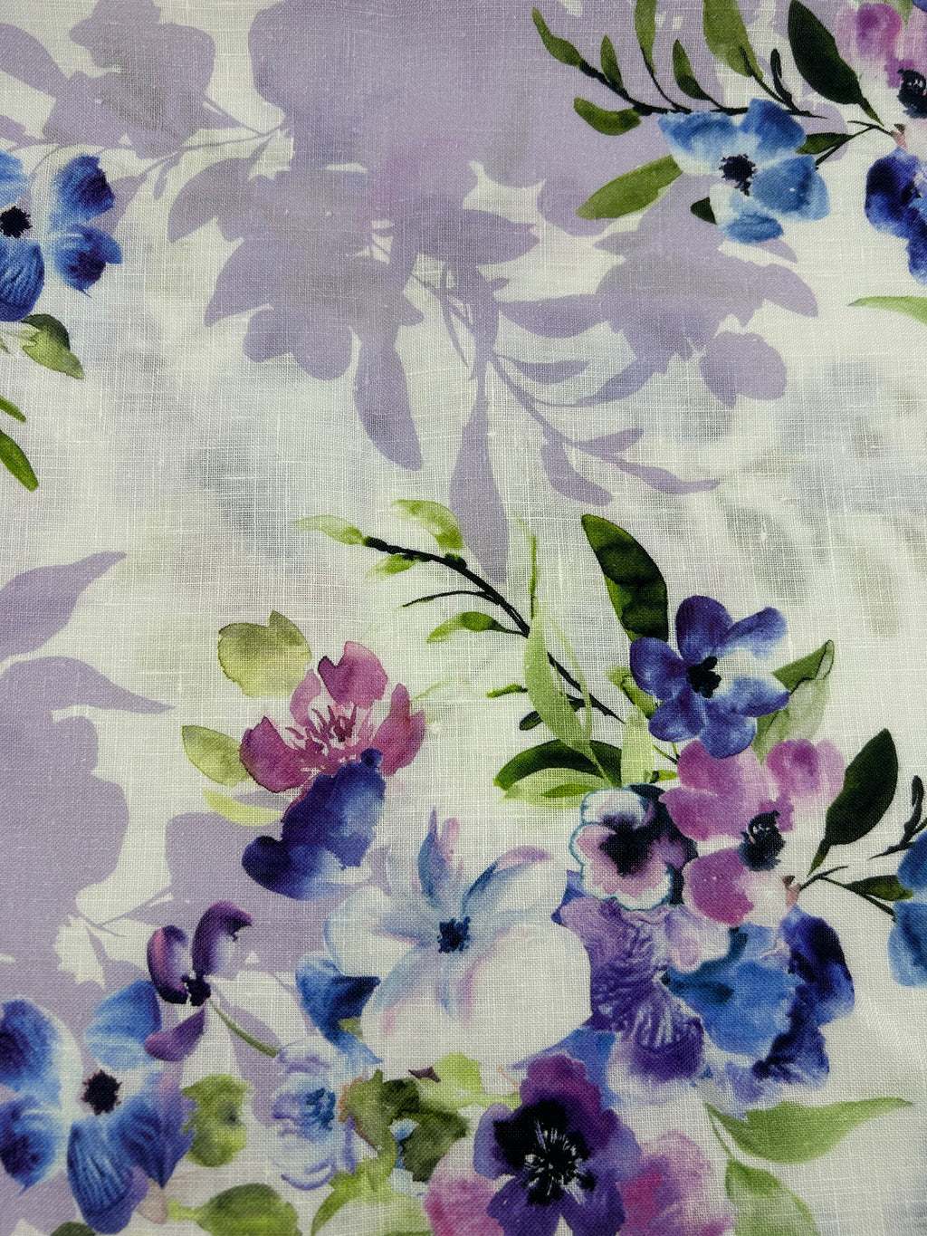 %100 Keten Kumaş - Desenli