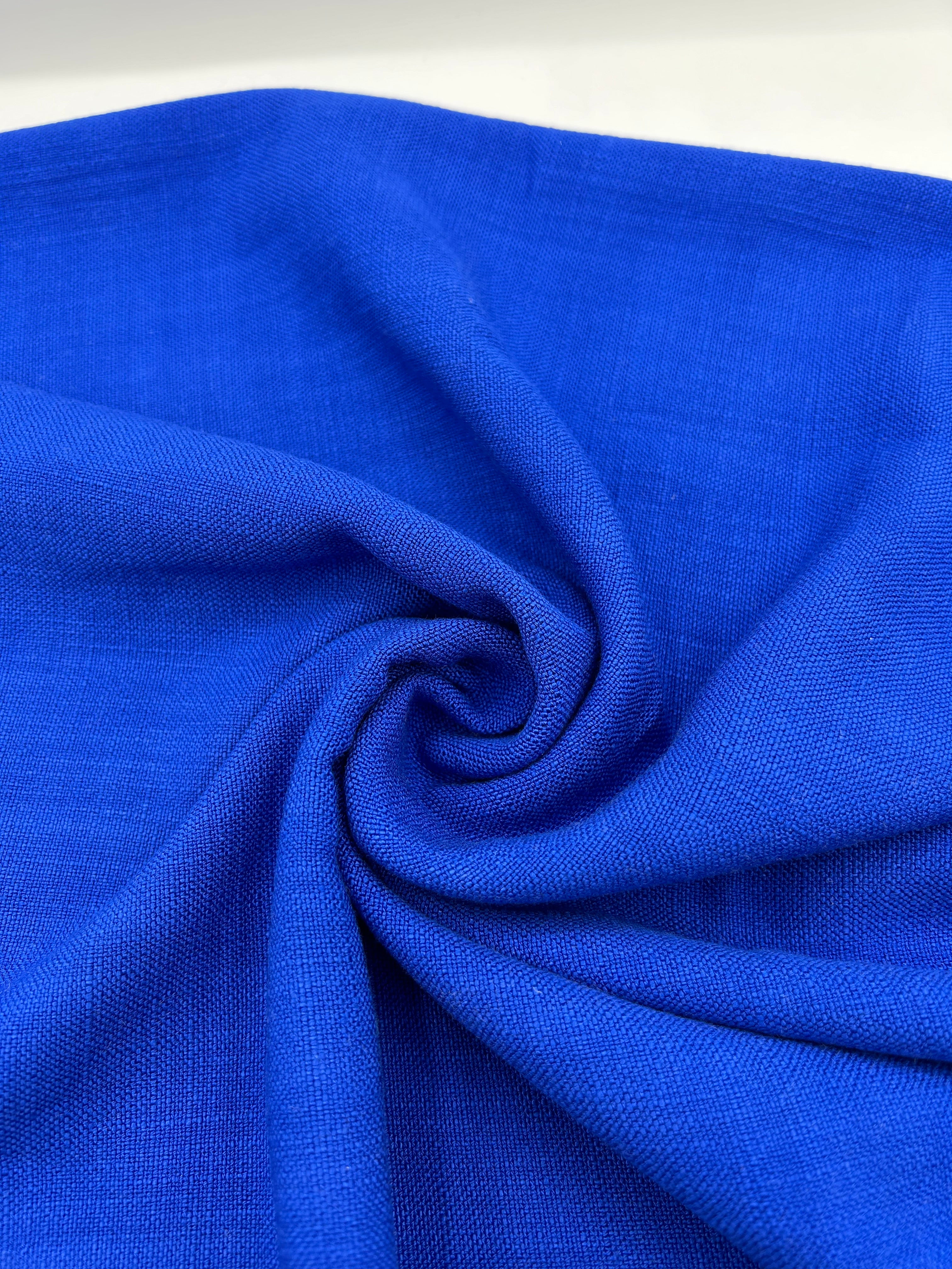 Viskon Keten Kumaş - Saks Mavi