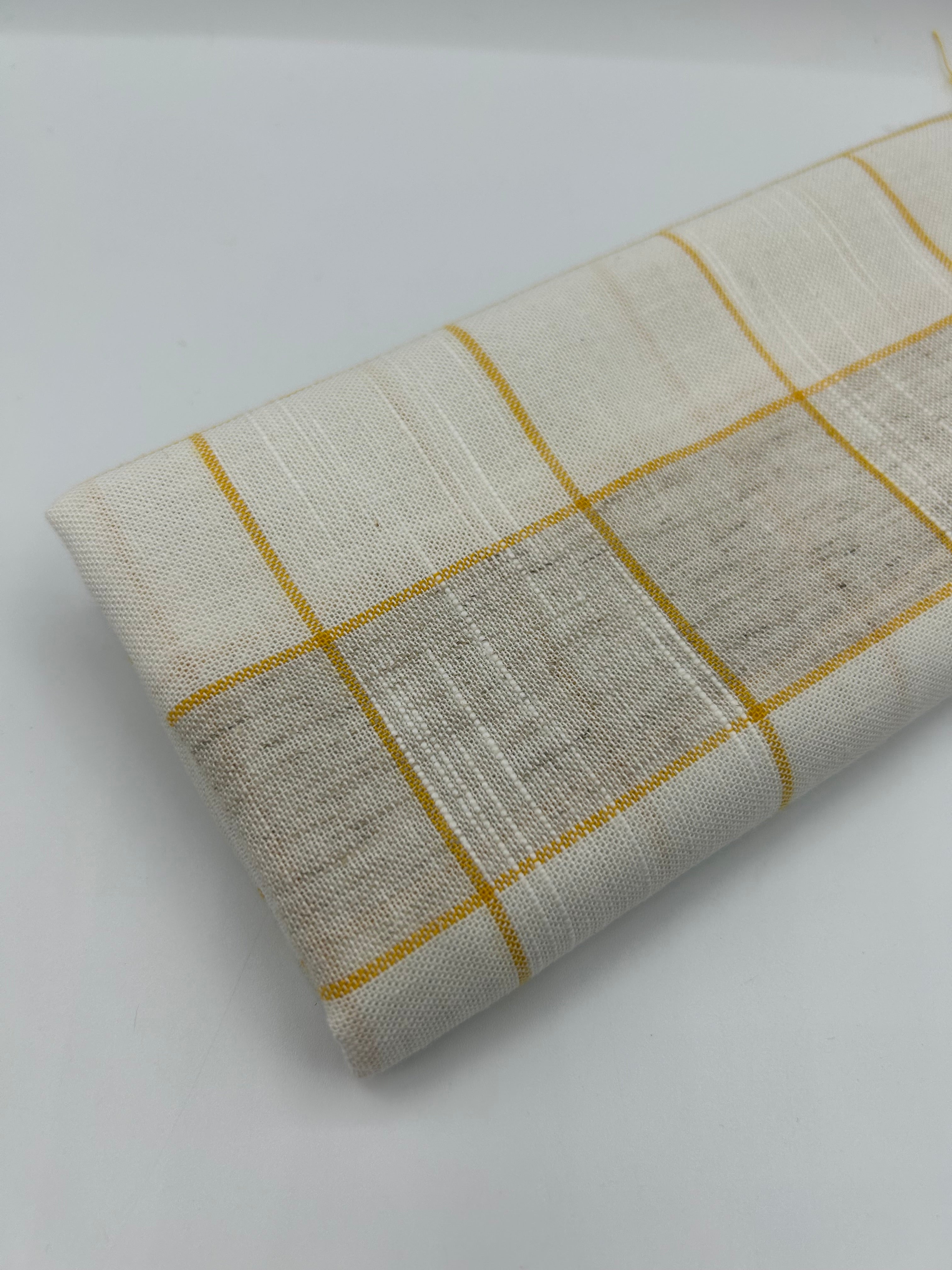 Pamuk Keten Kumaş - Kareli