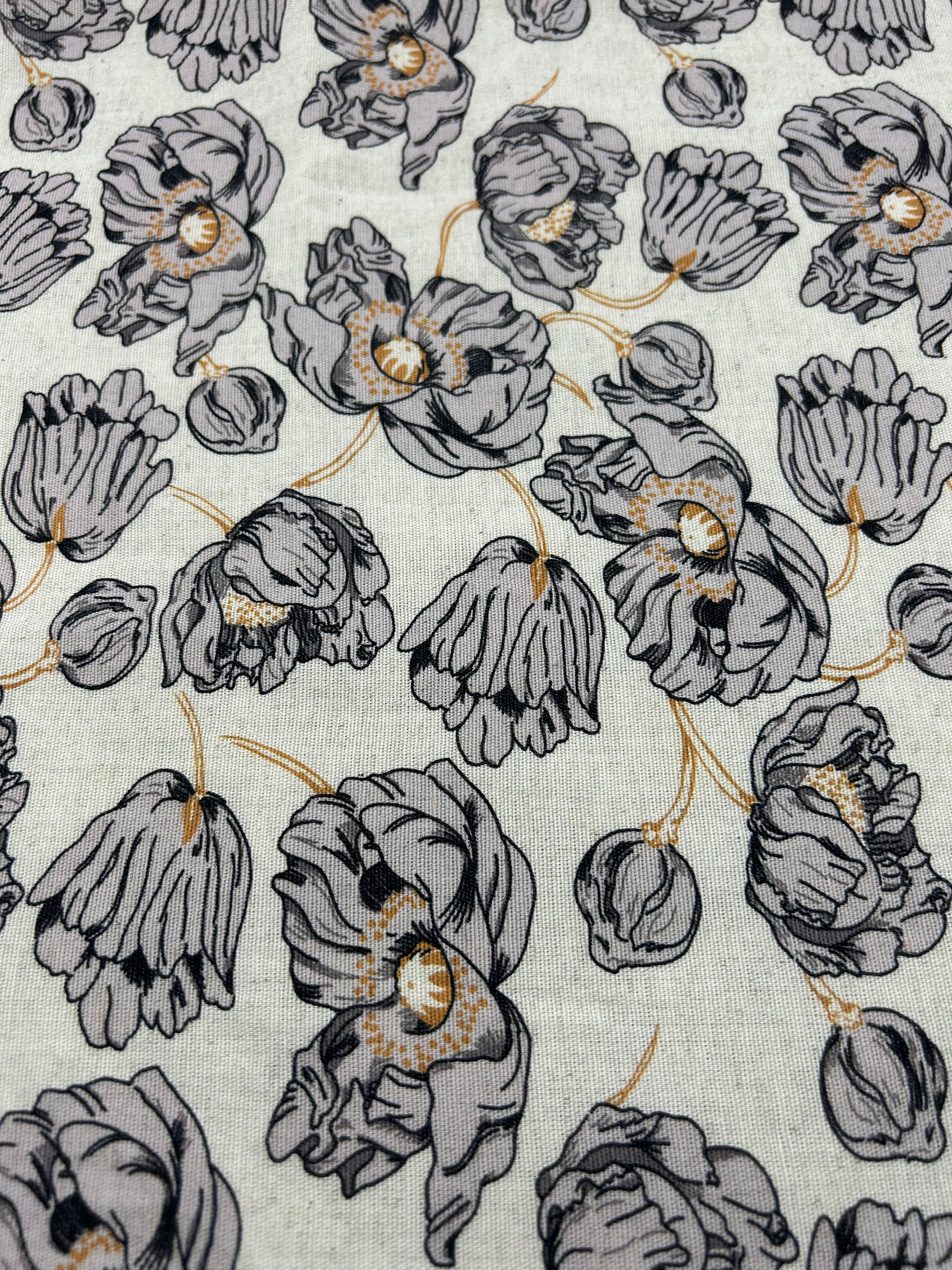 Pamuk Keten Kumaş- Desenli