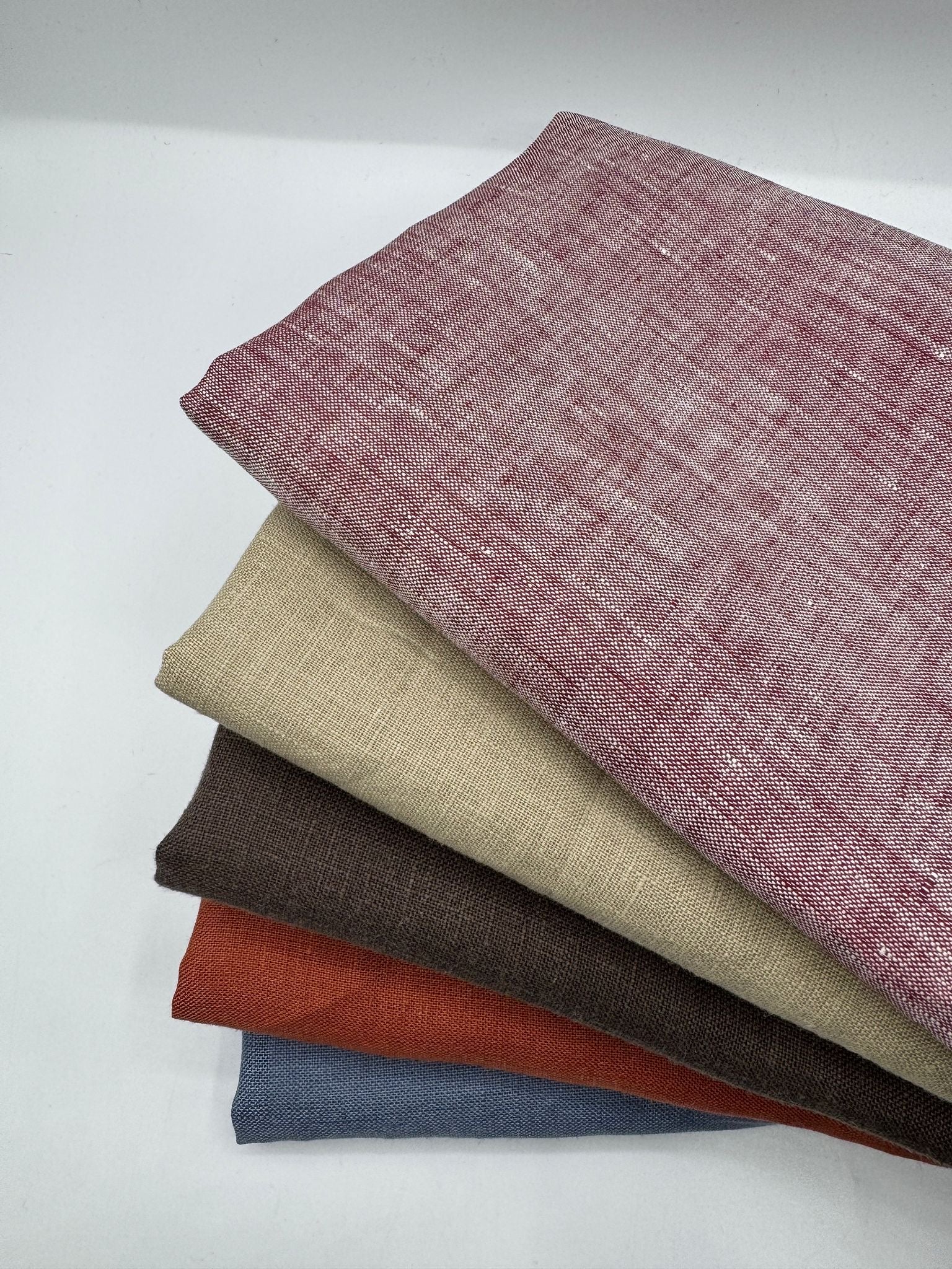 %100 Keten Kumaş – Melanj Vişne