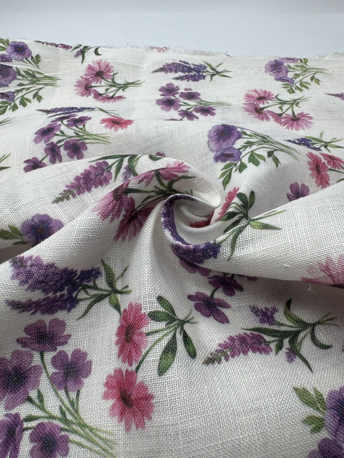 %100 Keten Kumaş - Desenli